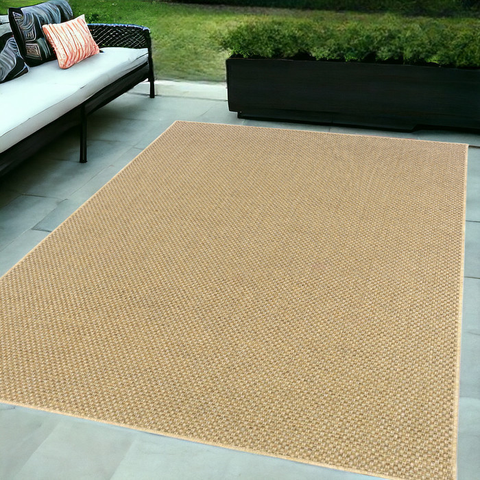 5' x 8' Beige Indoor Outdoor Area Rug-389476-1