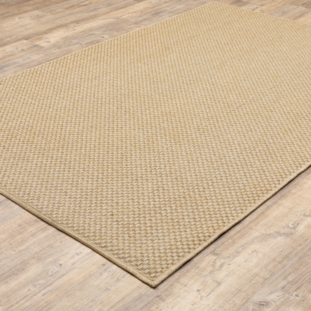 5x8 Solid Sand Beige Indoor Outdoor Area Rug