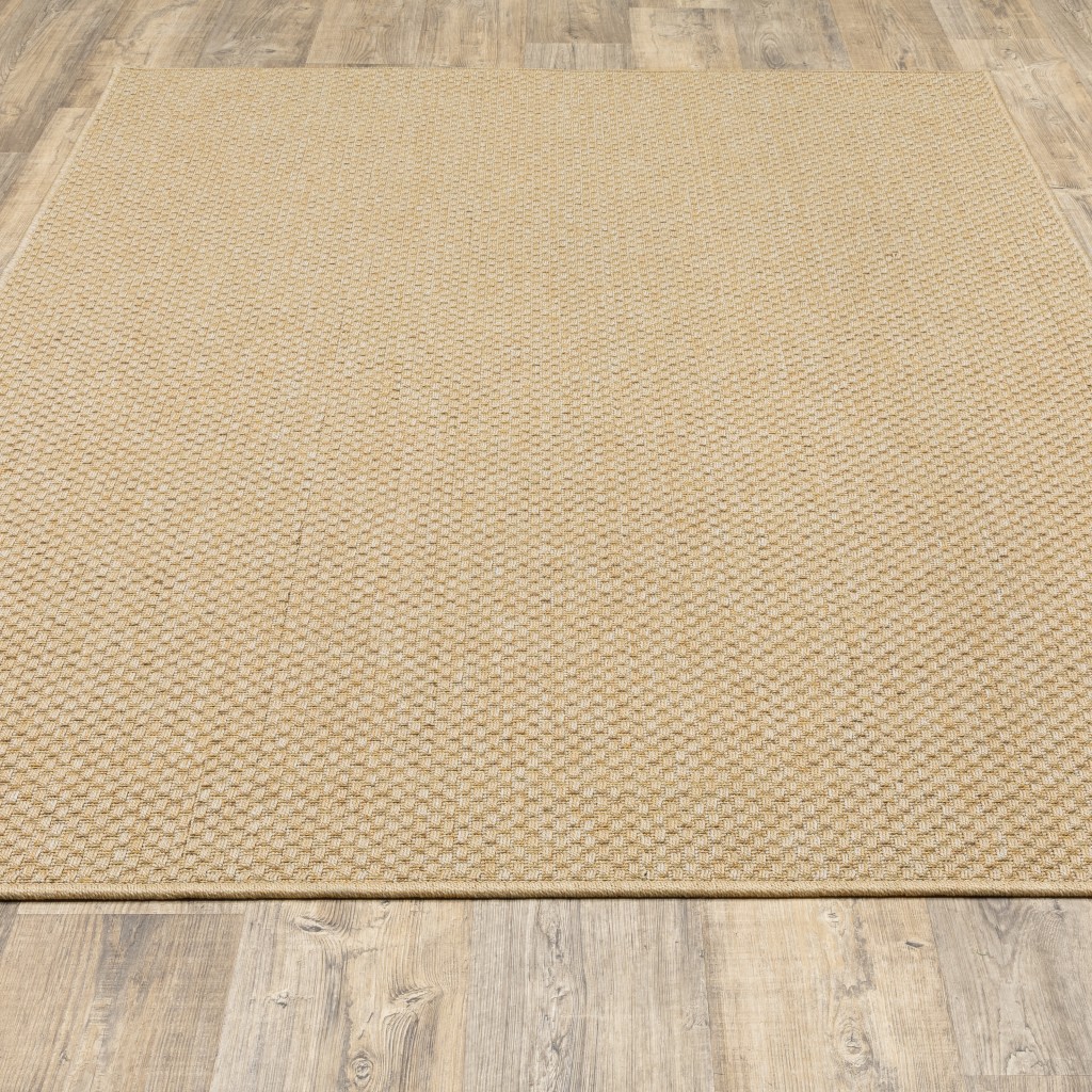 5x8 Solid Sand Beige Indoor Outdoor Area Rug