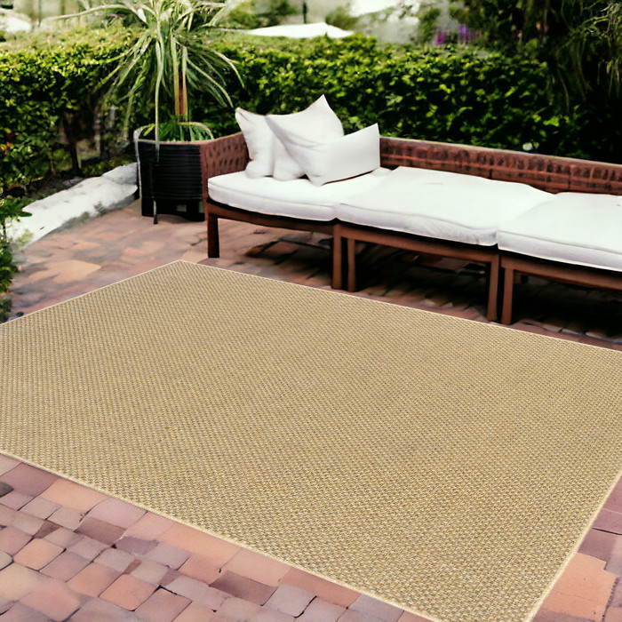 8' X 11' Beige Indoor Outdoor Area Rug-389478-1