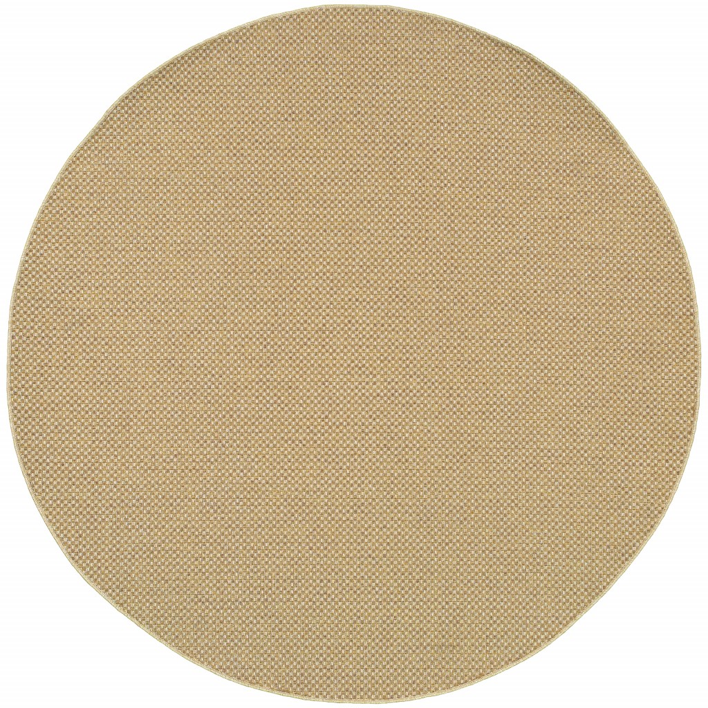 8' x 8' Beige Indoor Outdoor Area Rug-389479-1