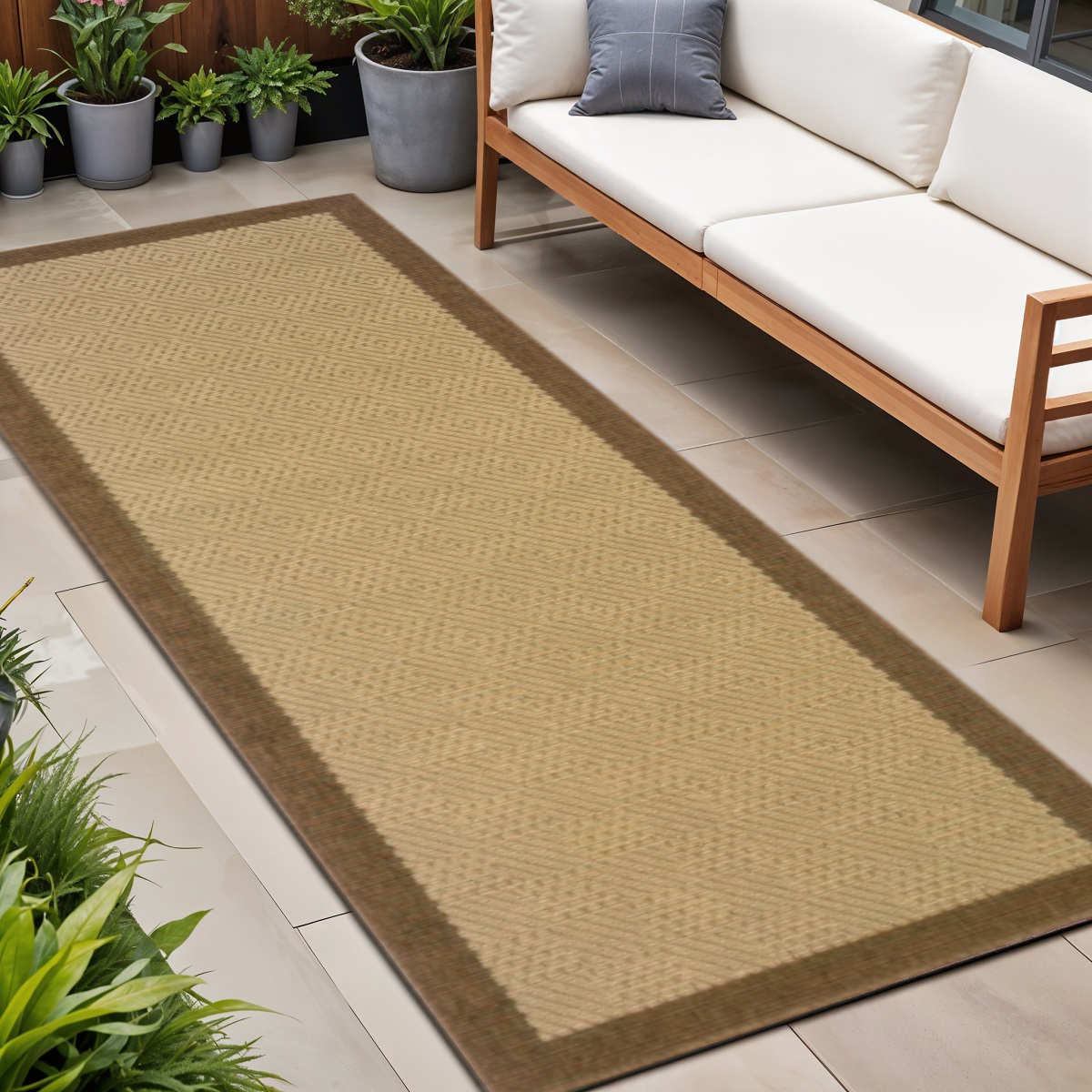 8' Beige Indoor Outdoor Area Rug-389481-1
