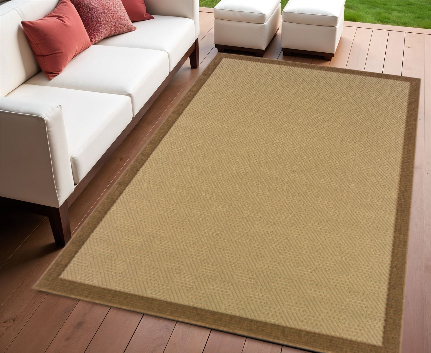 4' X 6' Beige Indoor Outdoor Area Rug-389483-1