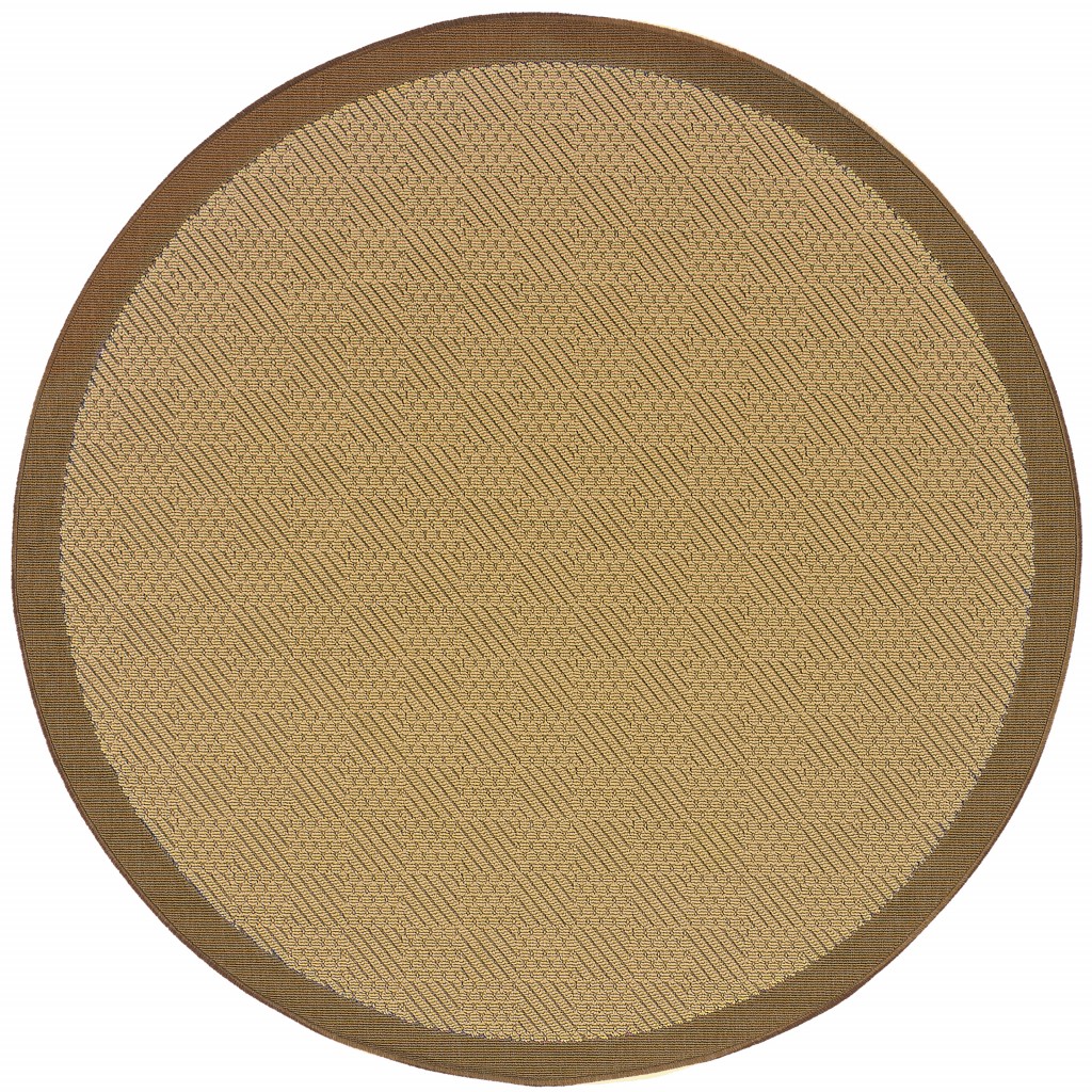 8' X 8' Beige Round Indoor Outdoor Area Rug-389487-1