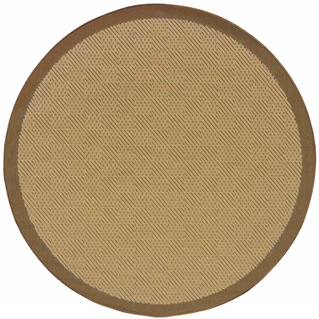 8' x 8' Beige Indoor Outdoor Area Rug-389487-1