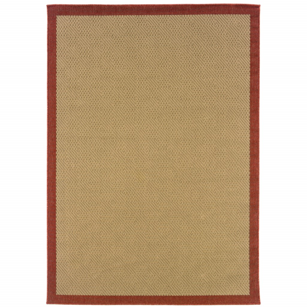 4' x 6' Beige Indoor Outdoor Area Rug-389491-1