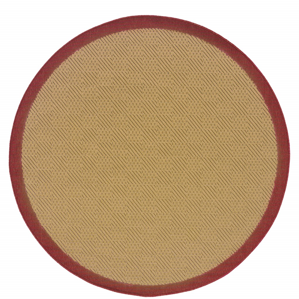 8' x 8' Beige Indoor Outdoor Area Rug-389495-1