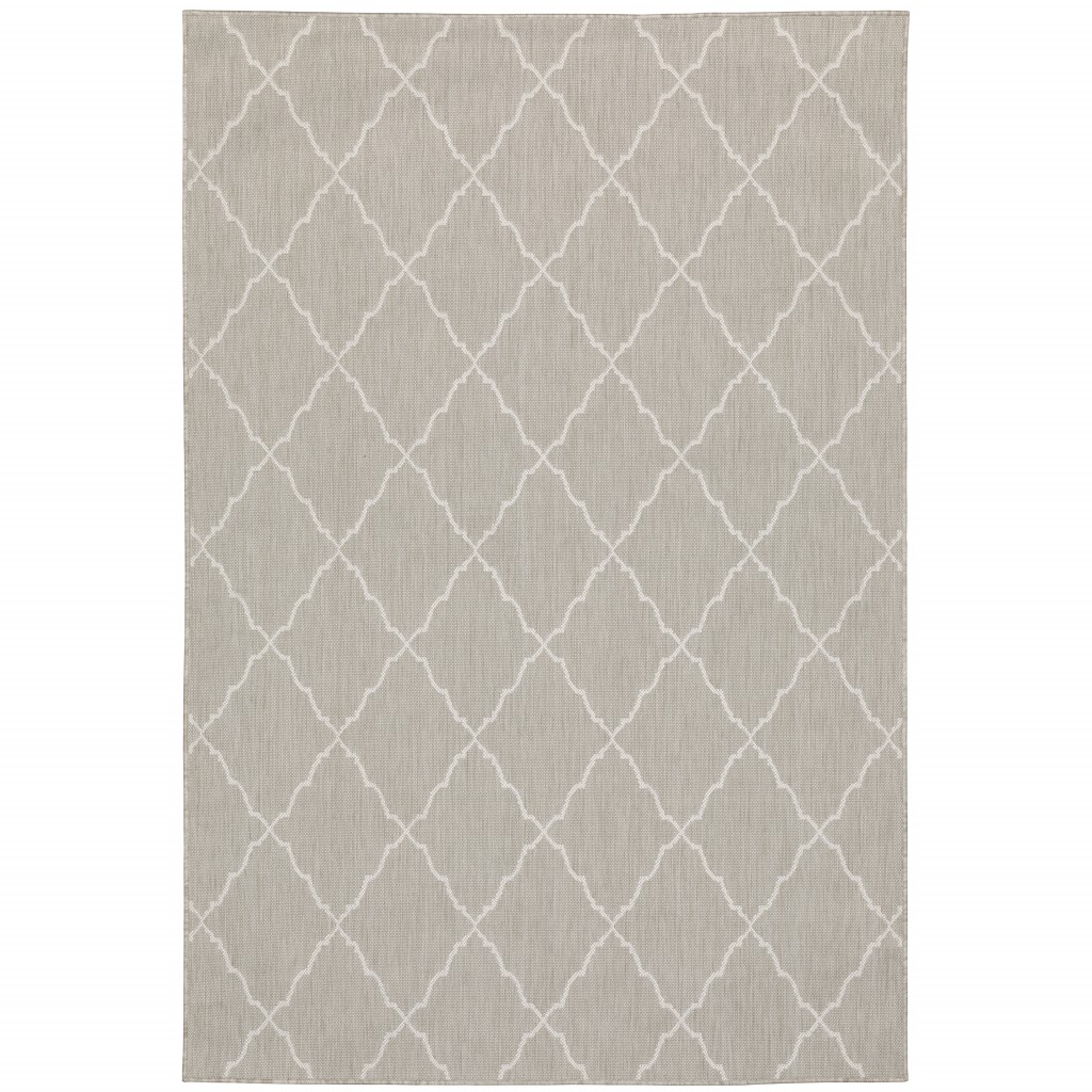 3' X 5' Gray and Ivory Indoor Outdoor Area Rug-389548-1