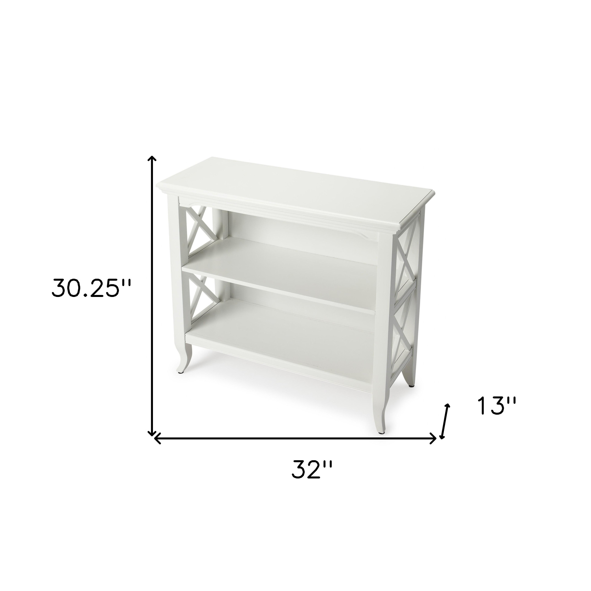 Newport Glossy White Low Bookcase