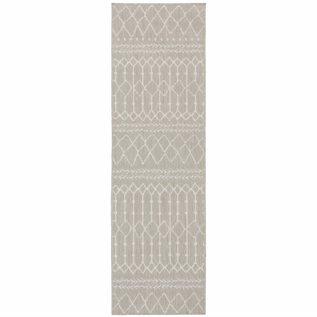Gray and Ivory Indoor Outdoor Area Rug-389627-1