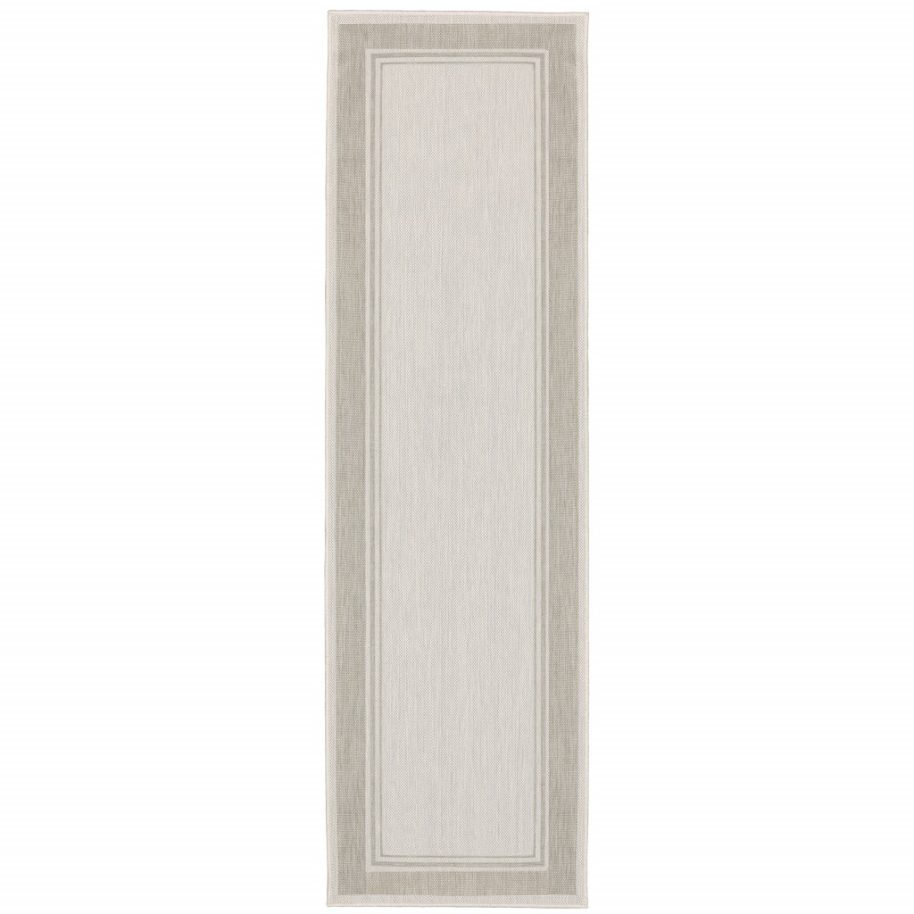 Gray and Ivory Indoor Outdoor Area Rug-389628-1
