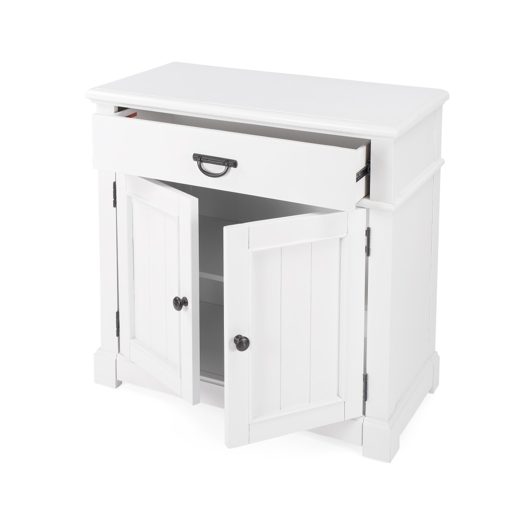 Alek White Solid Wood Chest with Storage