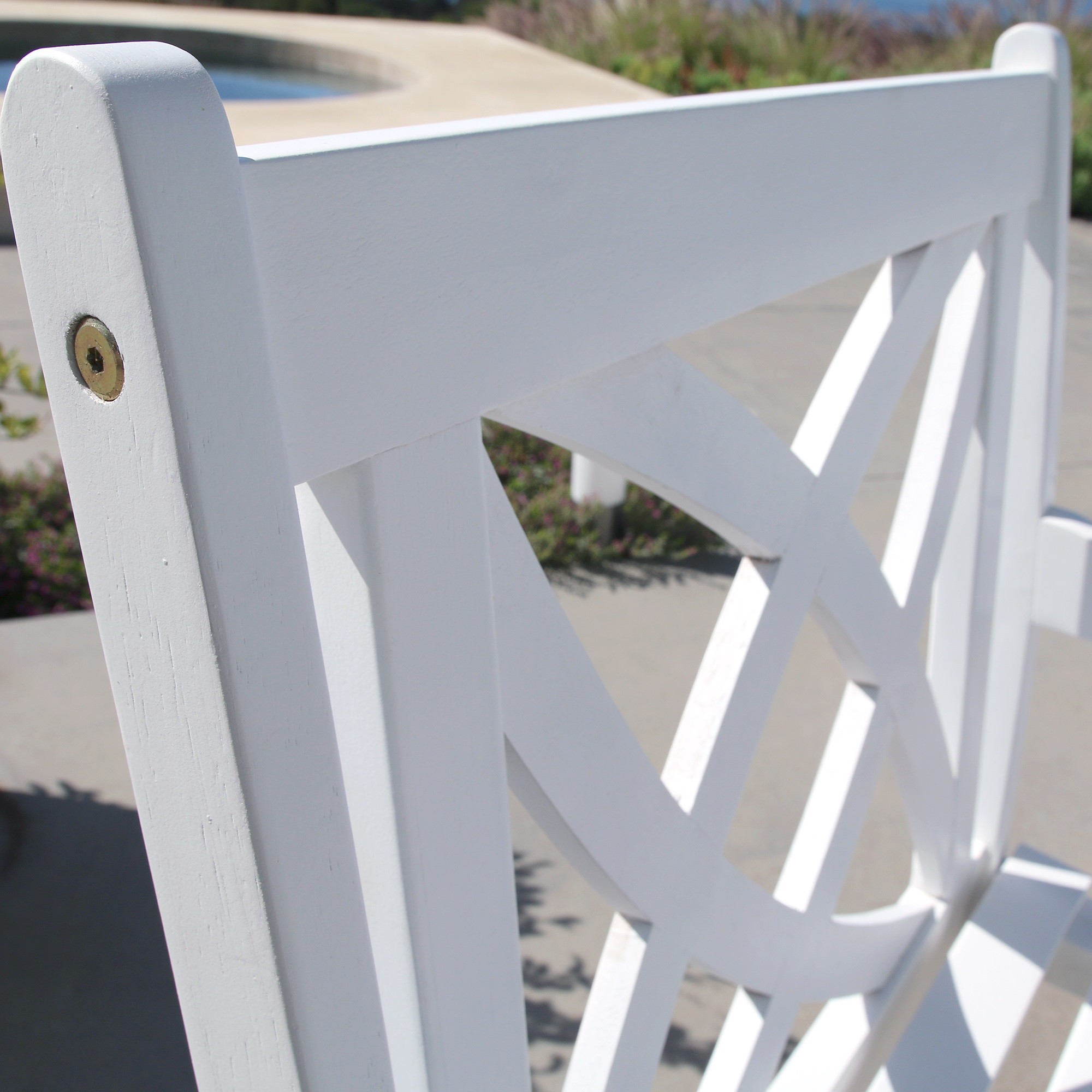 White Patio Armchair with Decorative Back