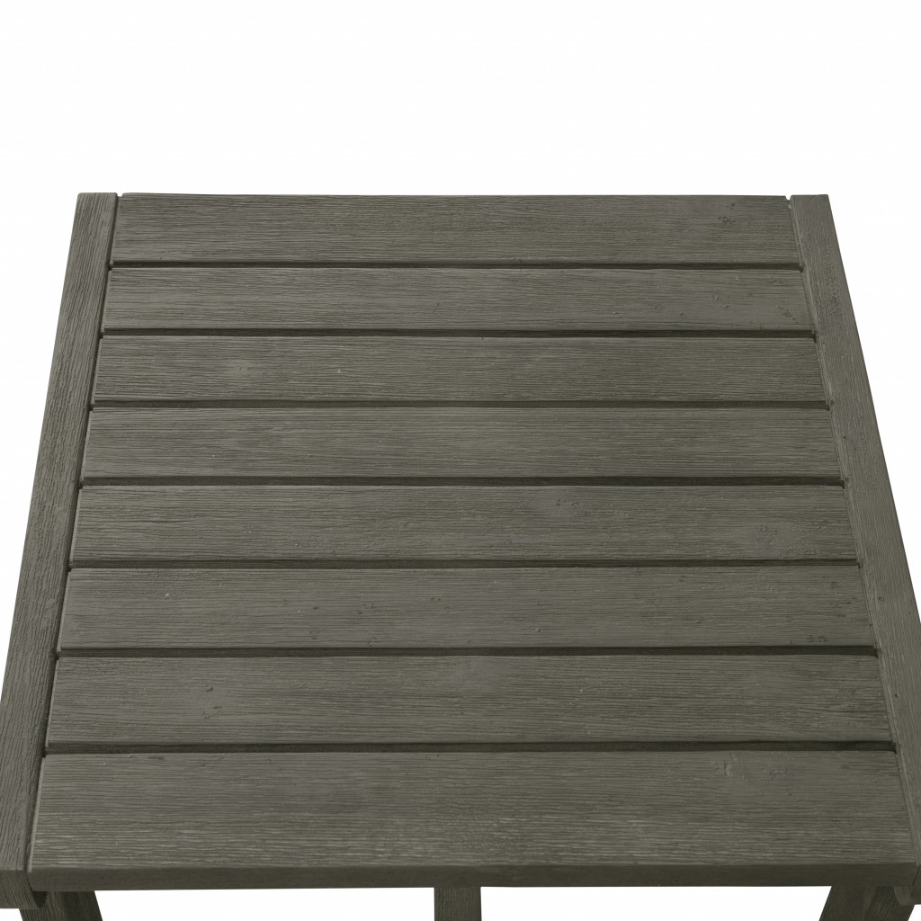 Dark Grey Outdoor Wooden Side Table