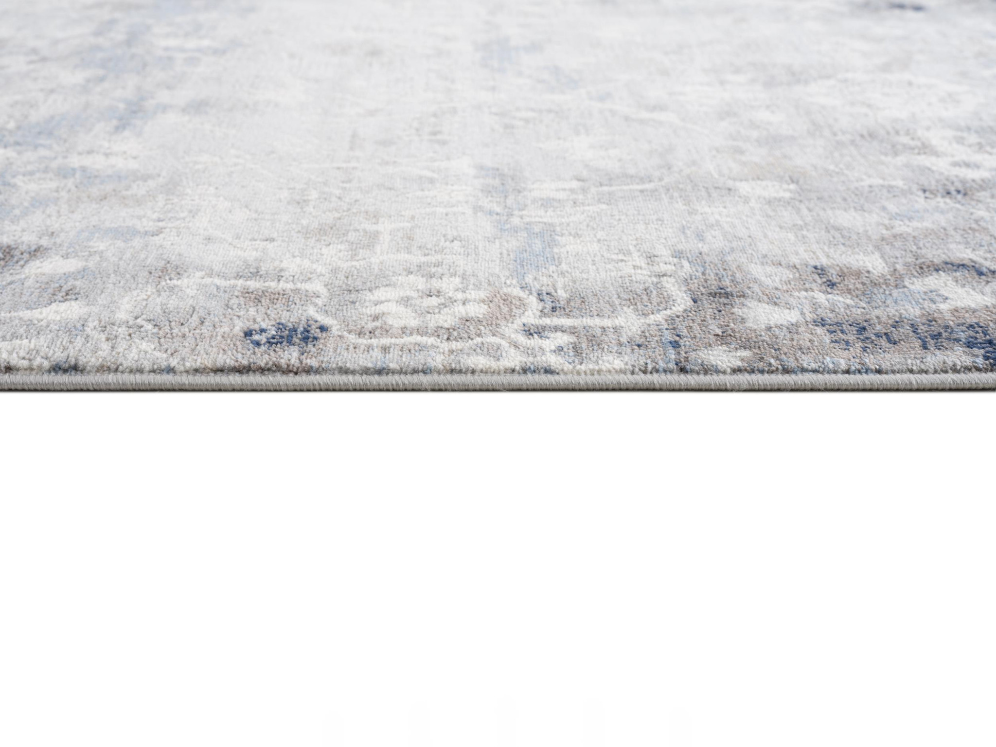 2" X 5" Navy And Beige Distressed Vines Area Rug