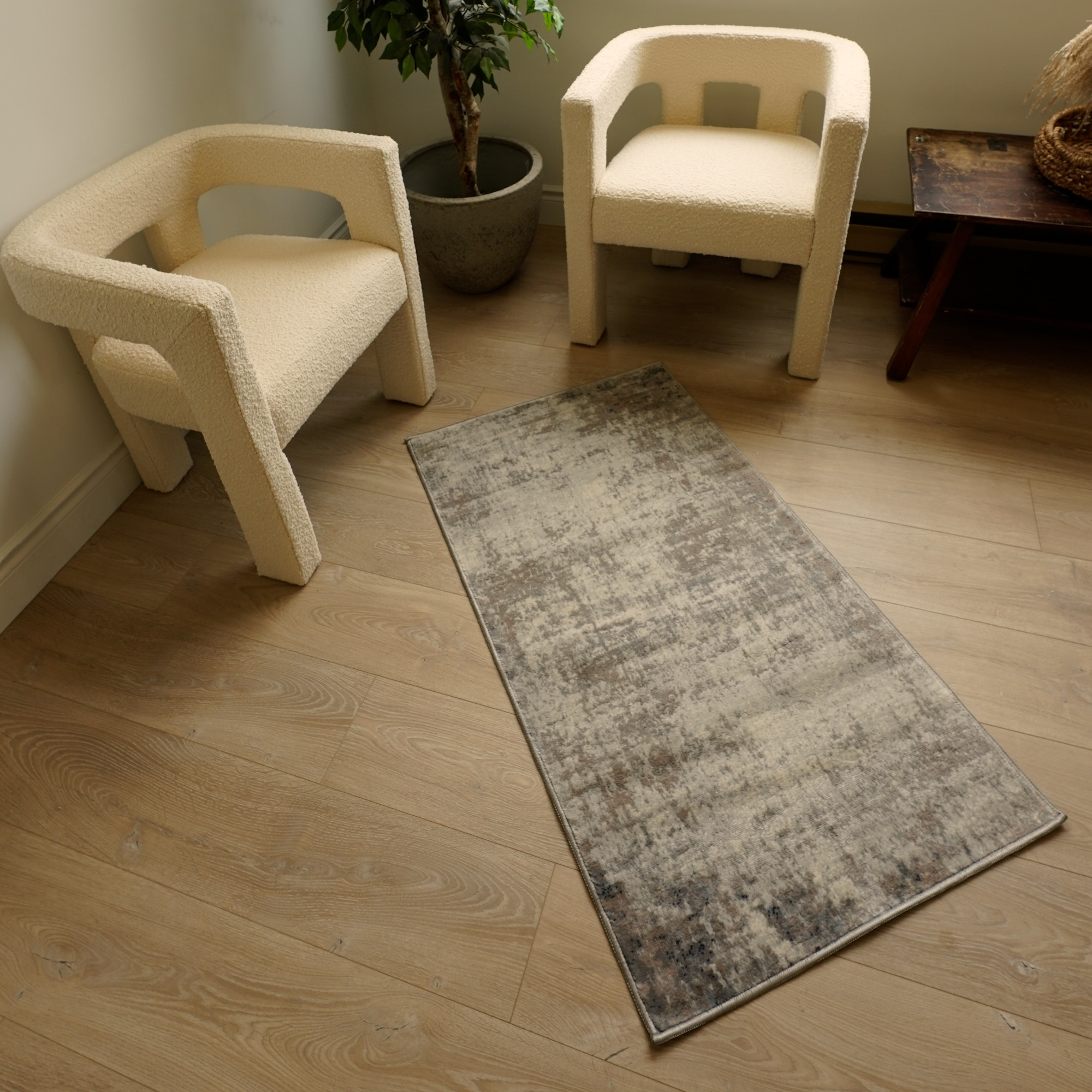 2' X 3' Navy Blue Distressed Striations Scatter Rug-390190-1