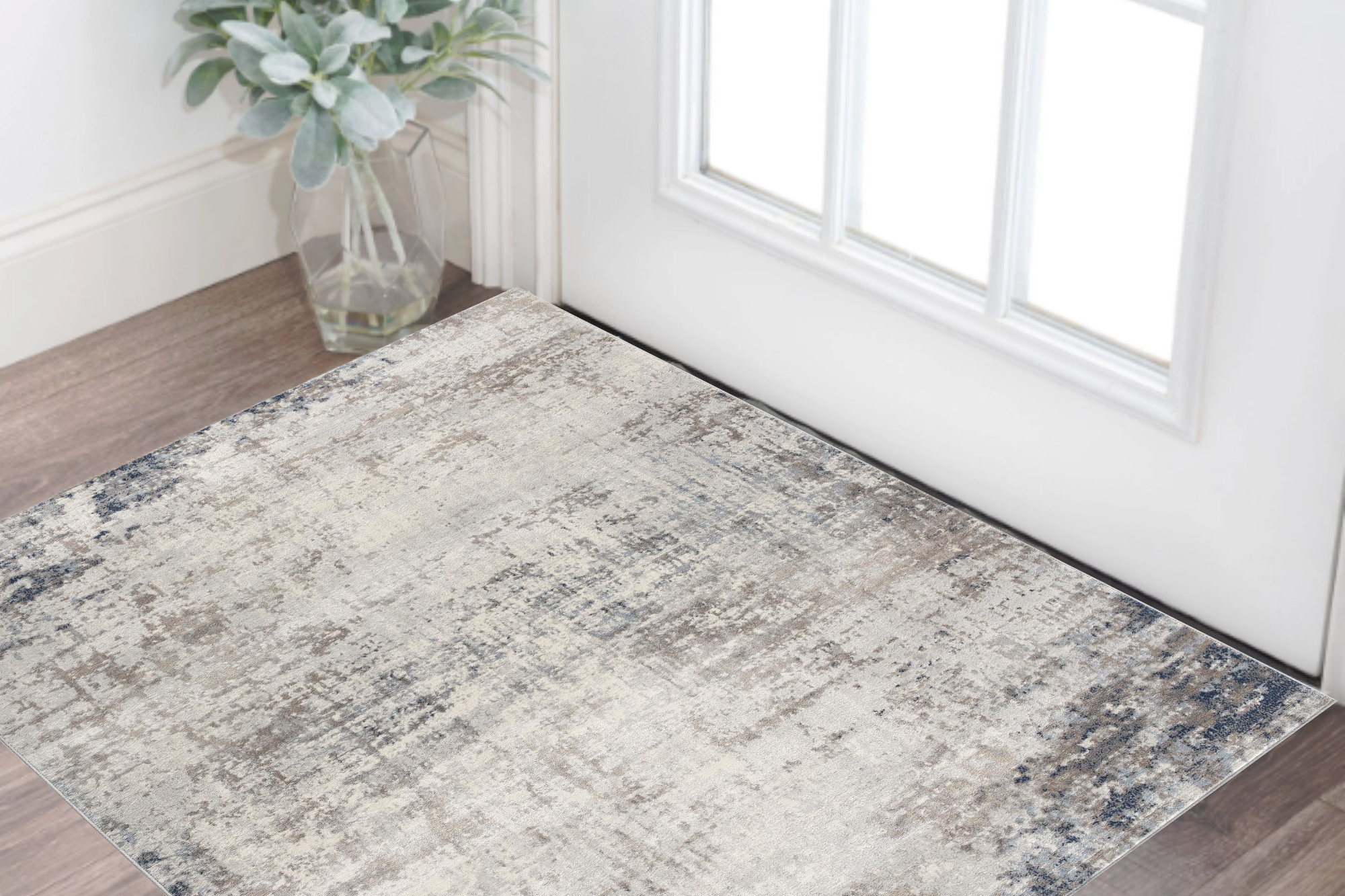 2’ X 3’ Navy Blue Distressed Striations Scatter Rug-390190-1