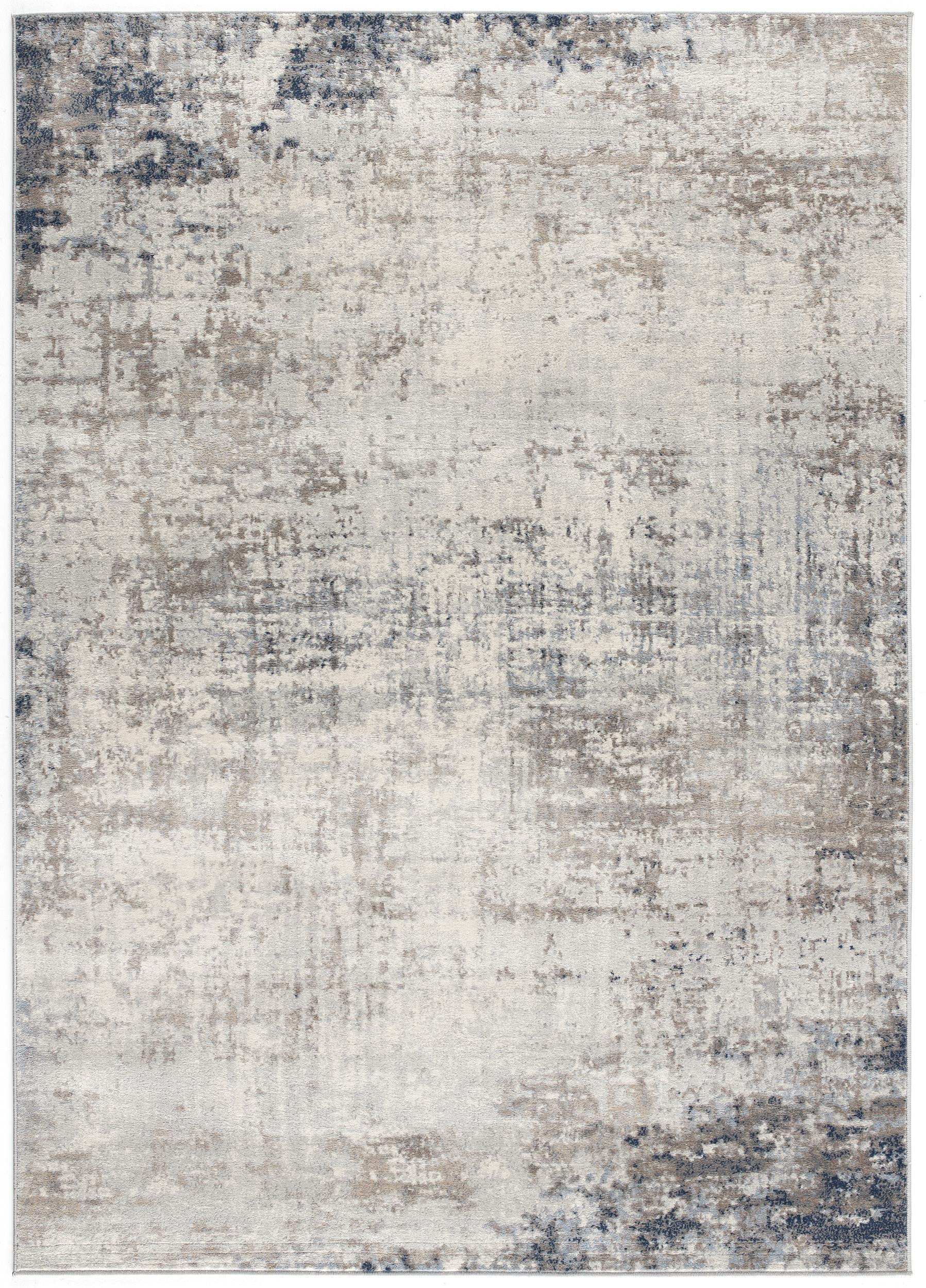 8' X 11' Navy Blue Distressed Striations Area Rug-390196-1