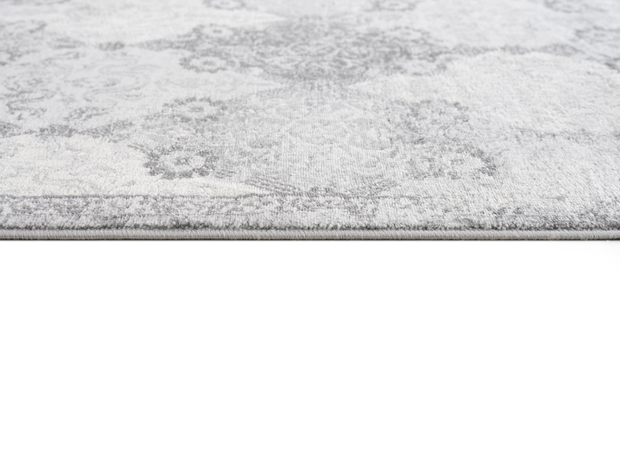 8" X 11" Gray Distressed Trellis Pattern Area Rug