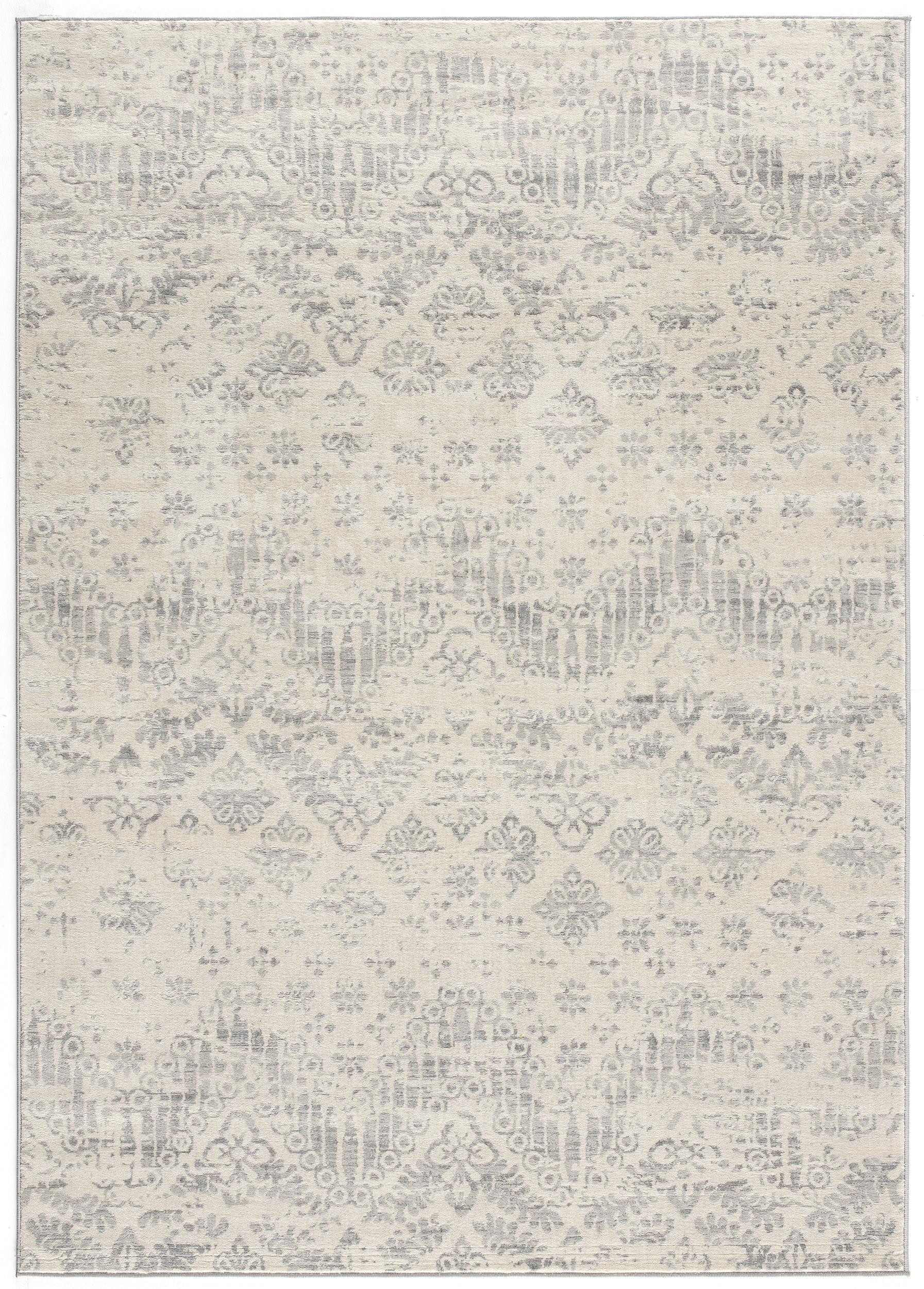 2’ X 3’ Ivory Distressed Ikat Pattern Scatter Rug-390218-1