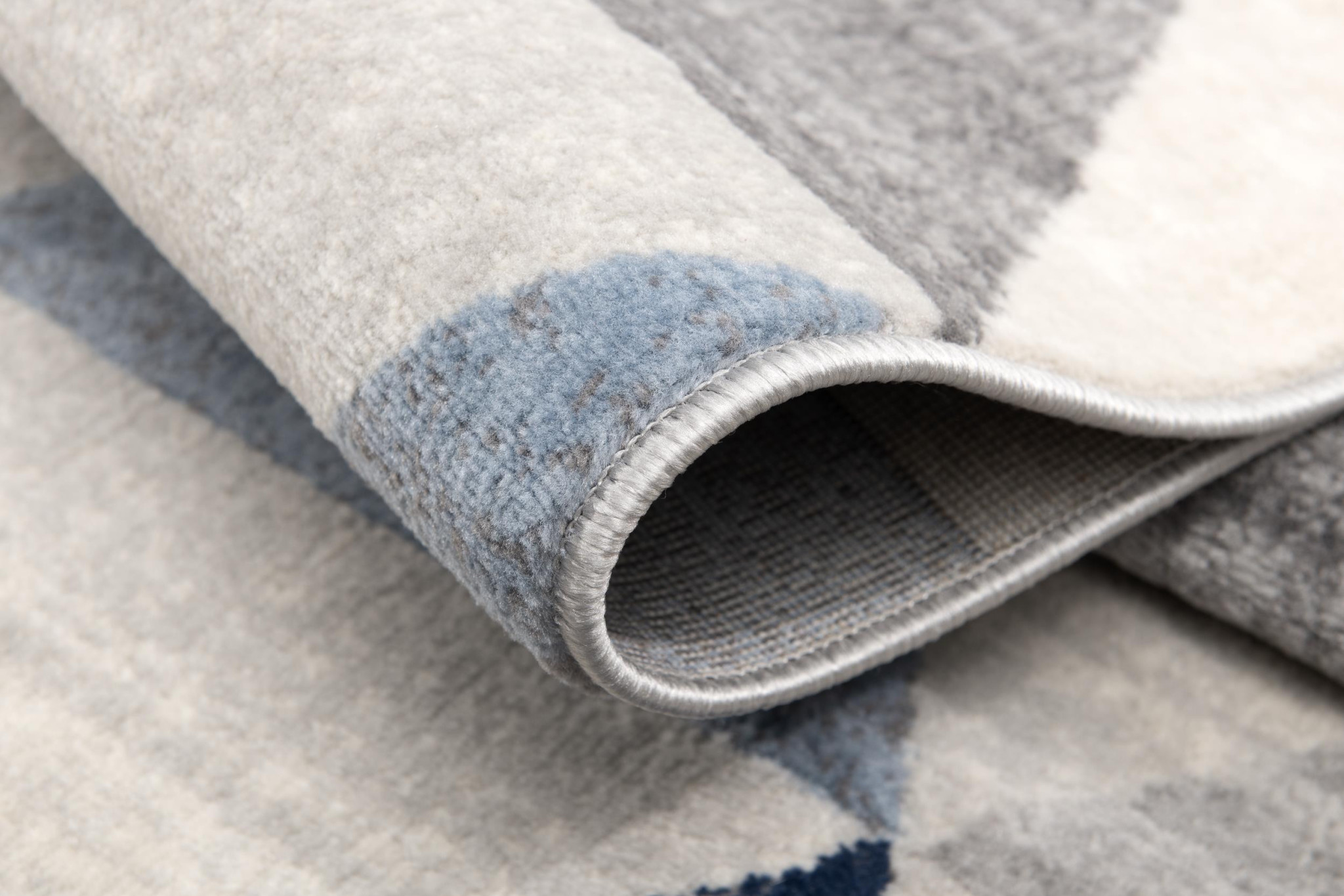 2" X 20" Navy Blue Geometric Diamond Runner Rug