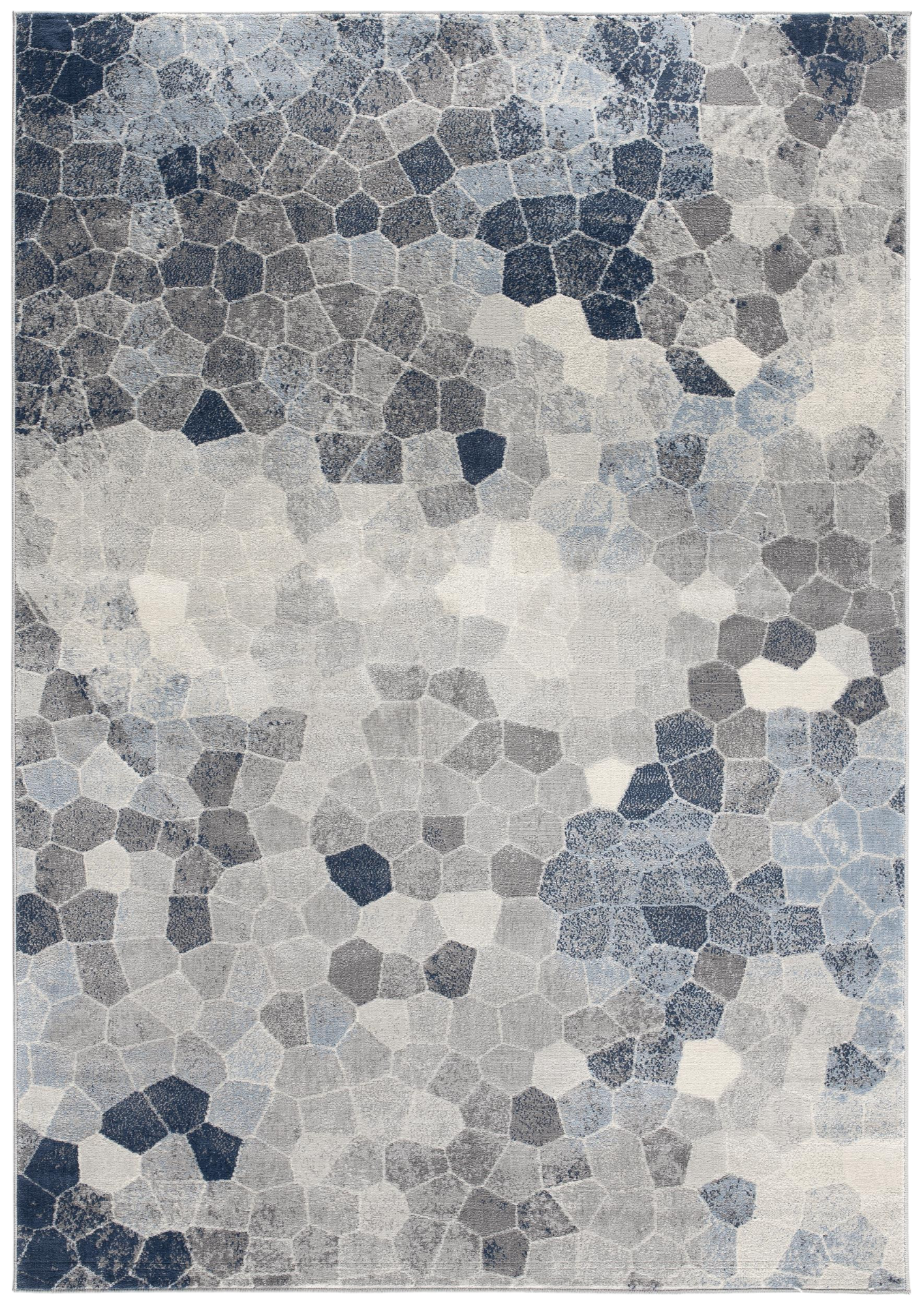2" X 6" Navy Geometric Area Rug