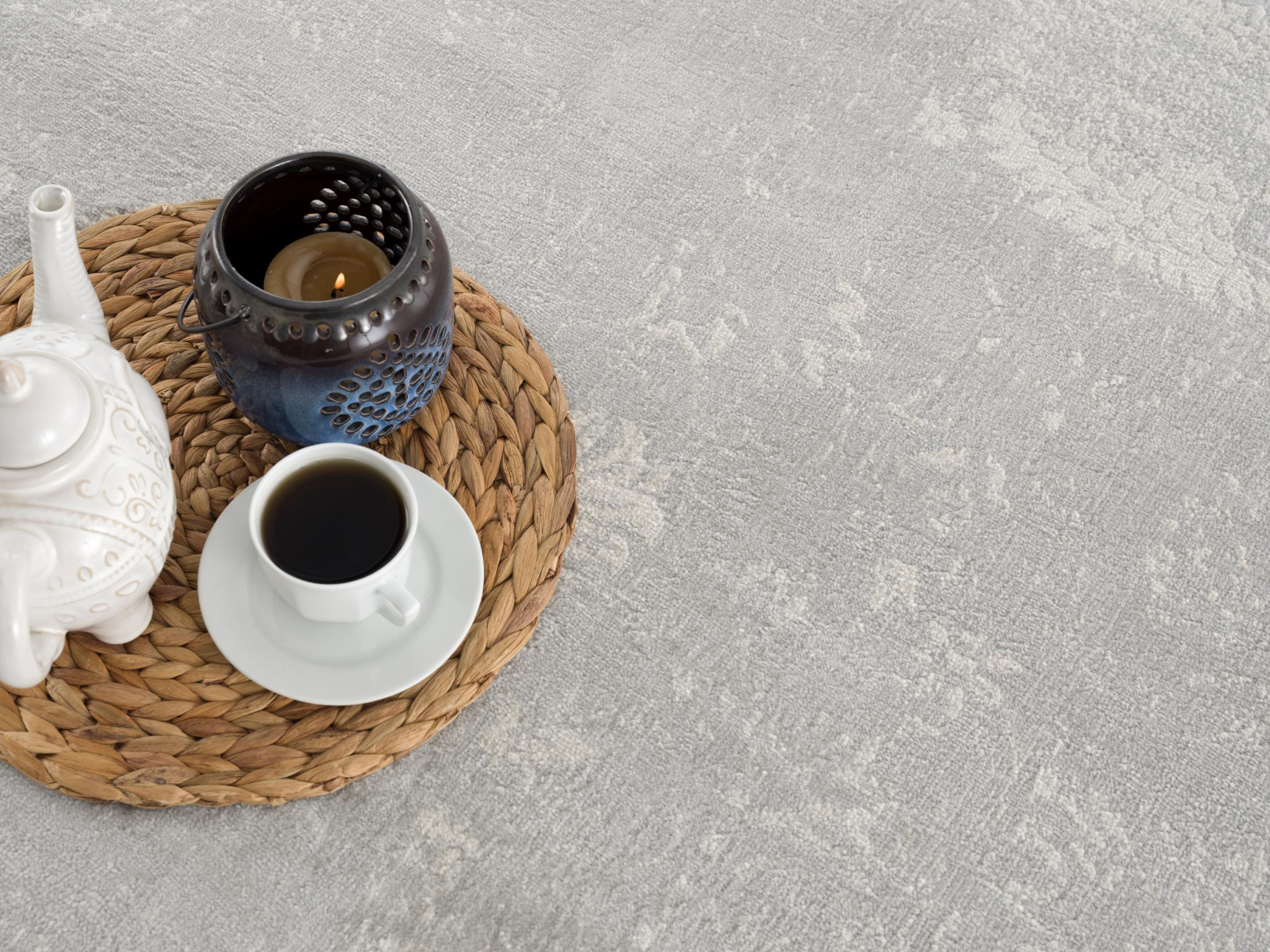 2" X 8" Modern Gray Distressed Runner Rug
