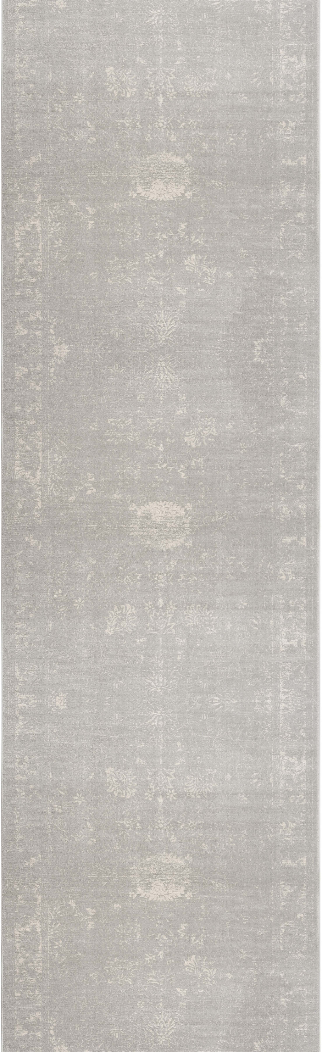 2" X 8" Modern Gray Distressed Runner Rug