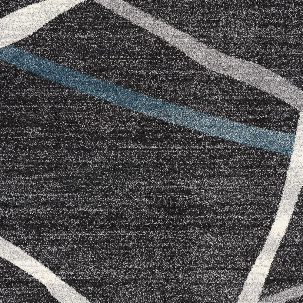 5" X 8" Distressed Black And Gray Abstract Area Rug
