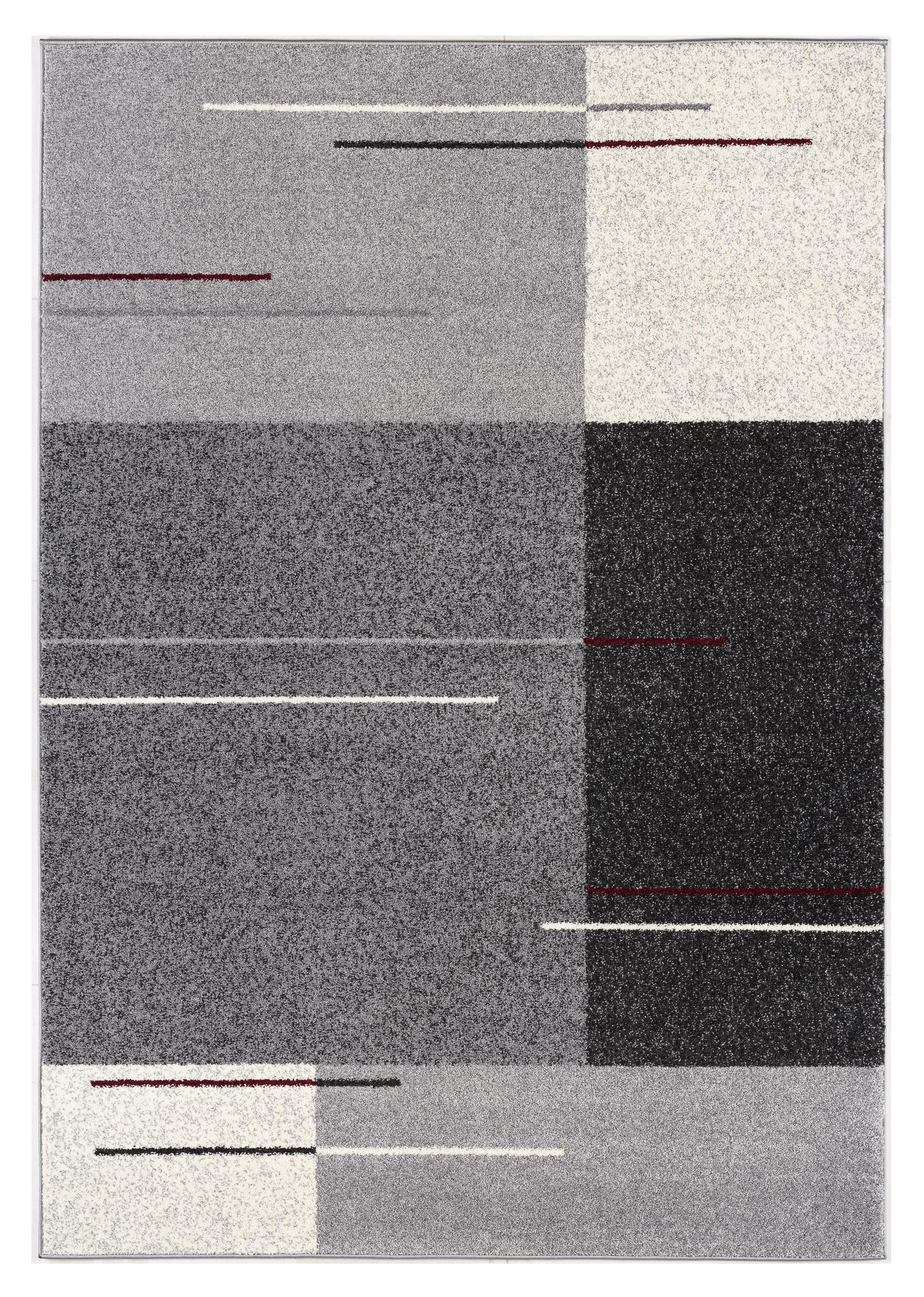 5" X 8" Gray Modern Geometric Area Rug