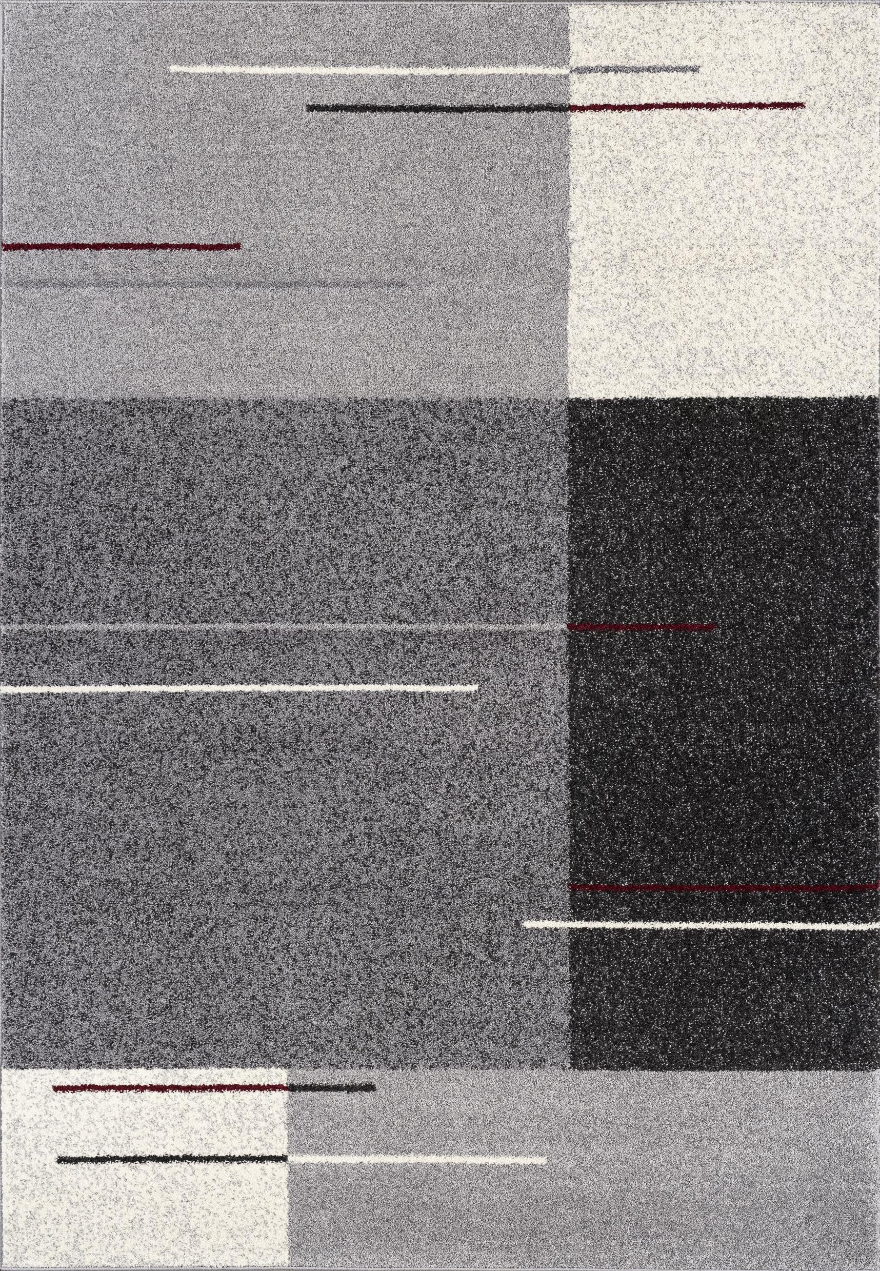 8" X 11" Gray Modern Geometric Area Rug