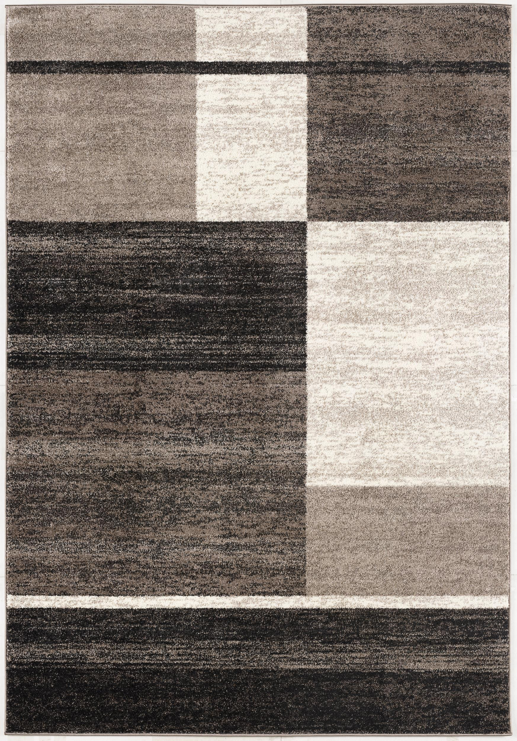 8' X 11' Brown And Beige Abstract Blocks Area Rug-390327-1