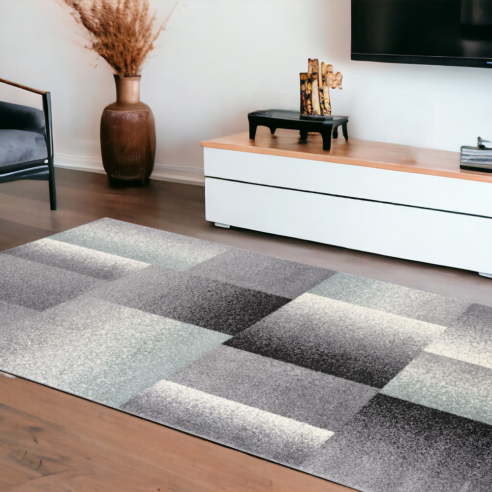 8' X 11’ Gray Modern Geometric Area Rug-390342-1