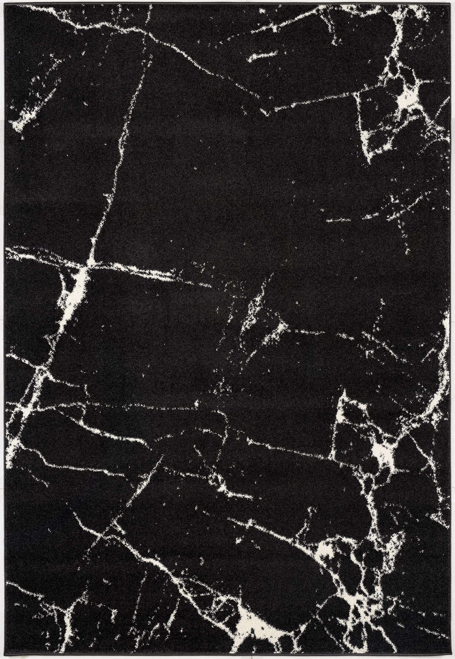 8' X 11' Black And White Abstract Breakage Area Rug-390352-1