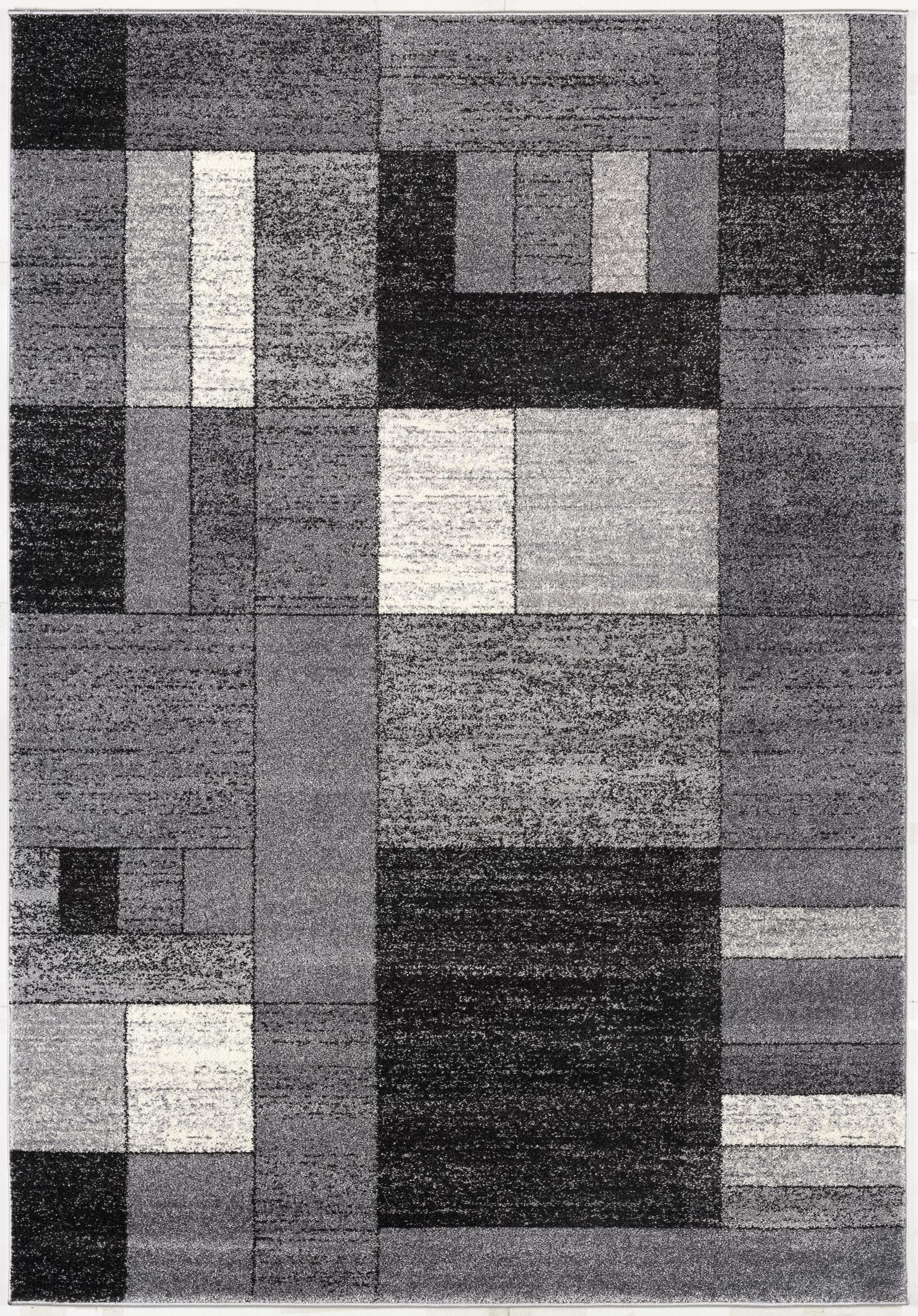 4" X 6" Gray Distressed Geometric Area Rug