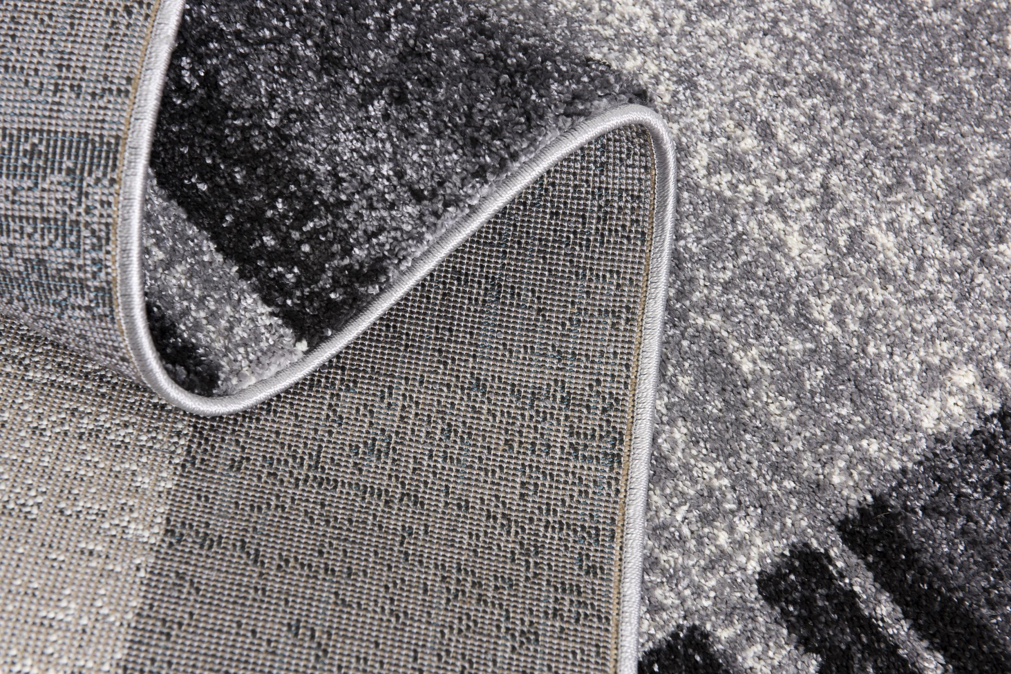 8" X 11" Gray Modern Bordered Area Rug