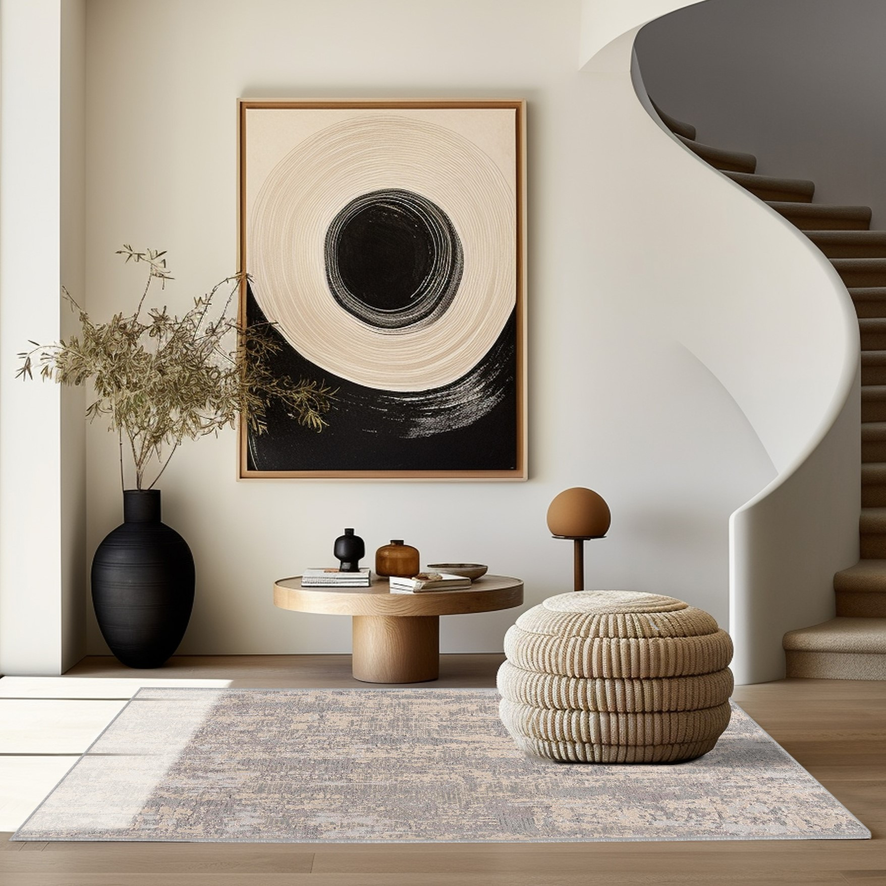 4" X 6" Gray Metro Modern Abstract Area Rug