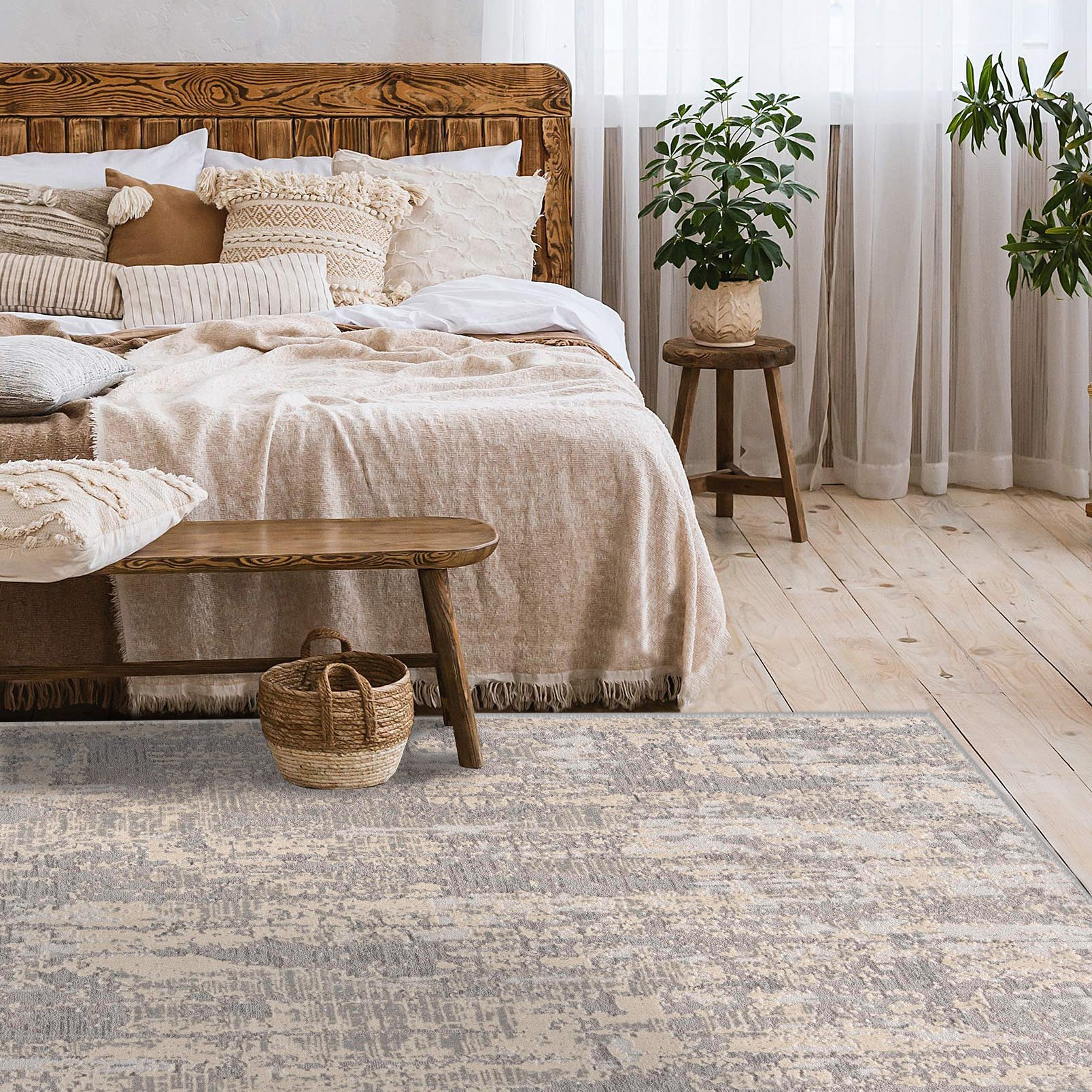 4" X 6" Gray Metro Modern Abstract Area Rug