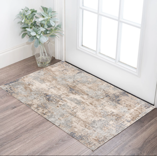 3' X 5' Beige Abstract Dhurrie Area Rug-390463-1
