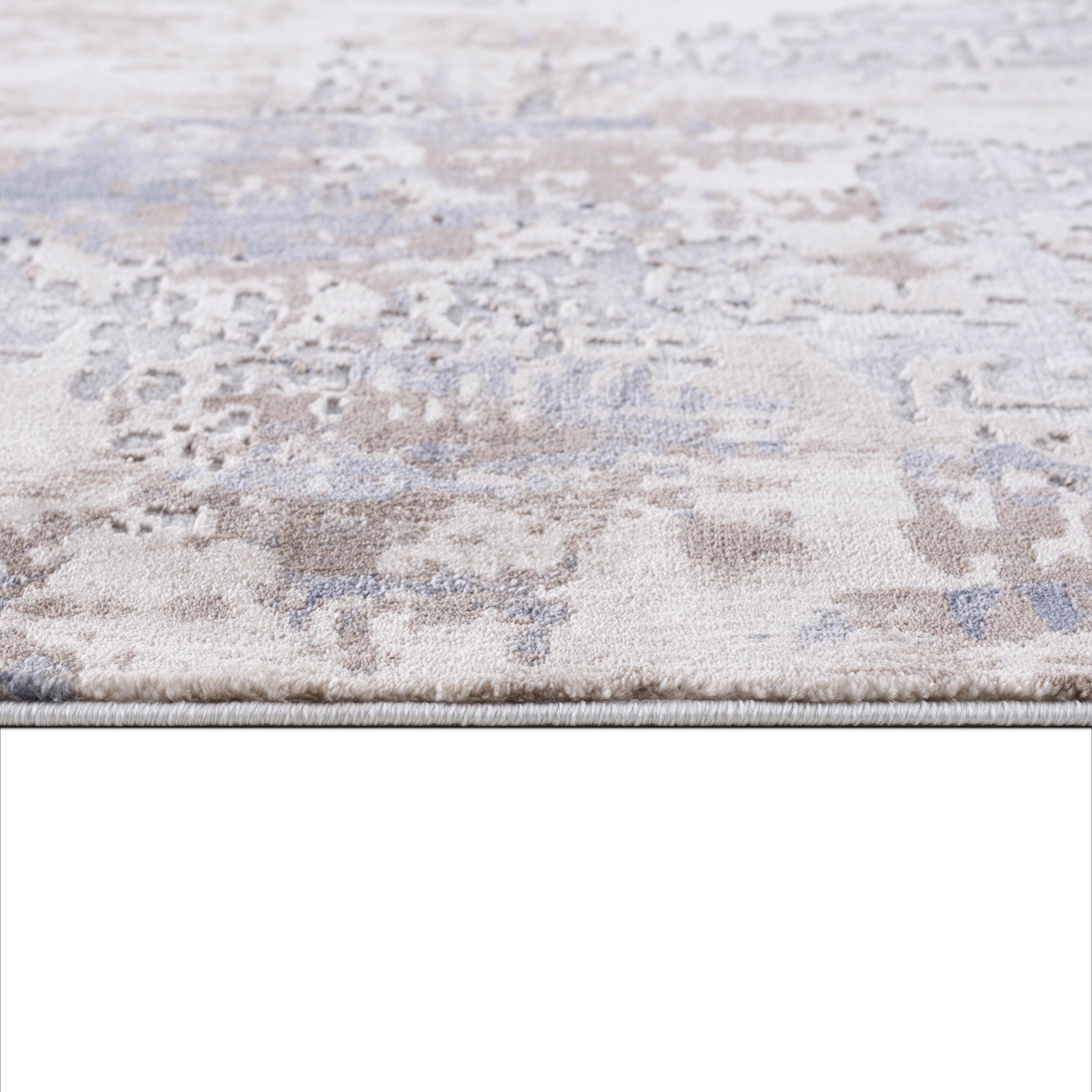4" X 6" Beige And Ivory Abstract Area Rug