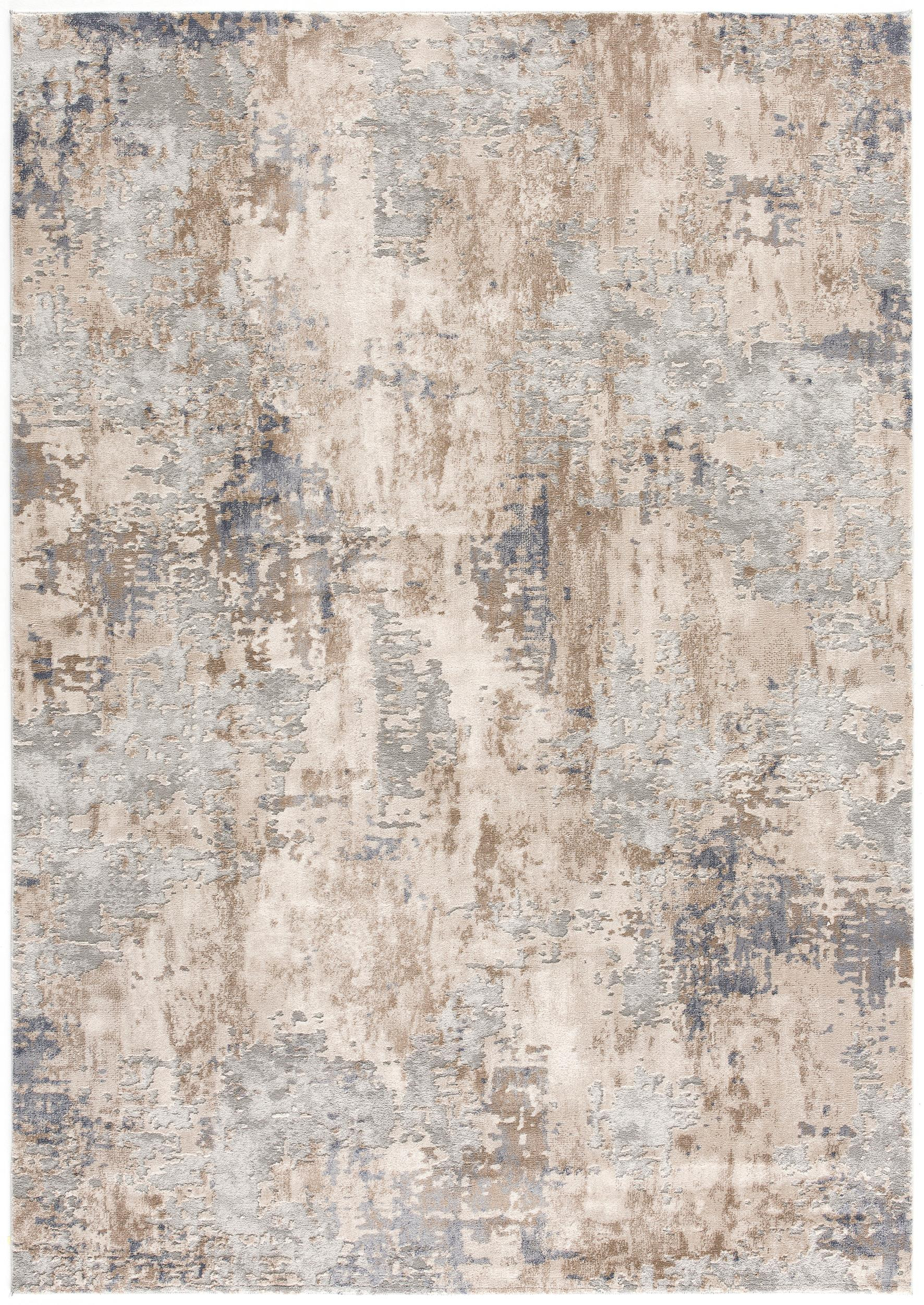 4" X 6" Beige And Ivory Abstract Area Rug