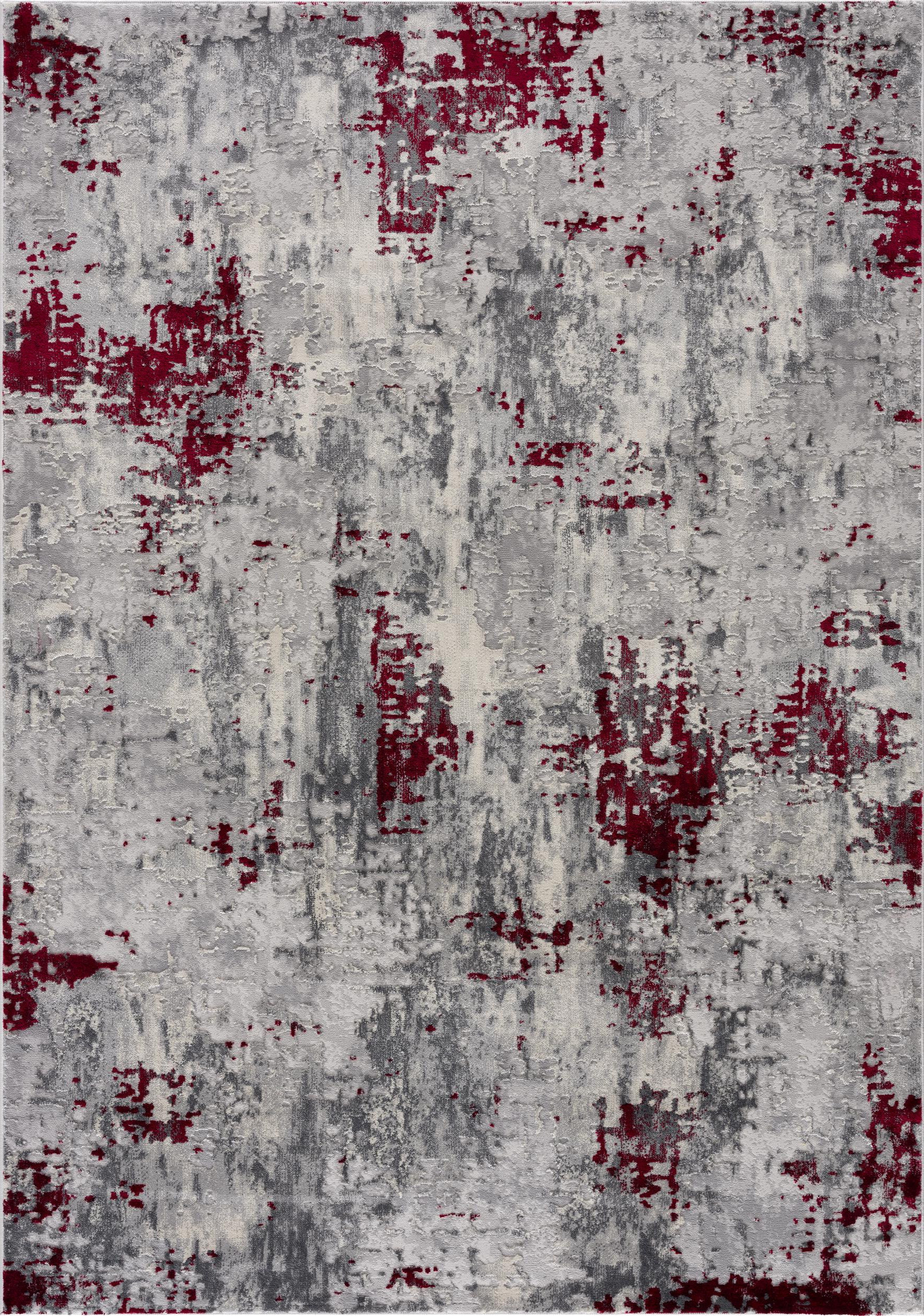 3" X 5" Red Abstract Dhurrie Area Rug