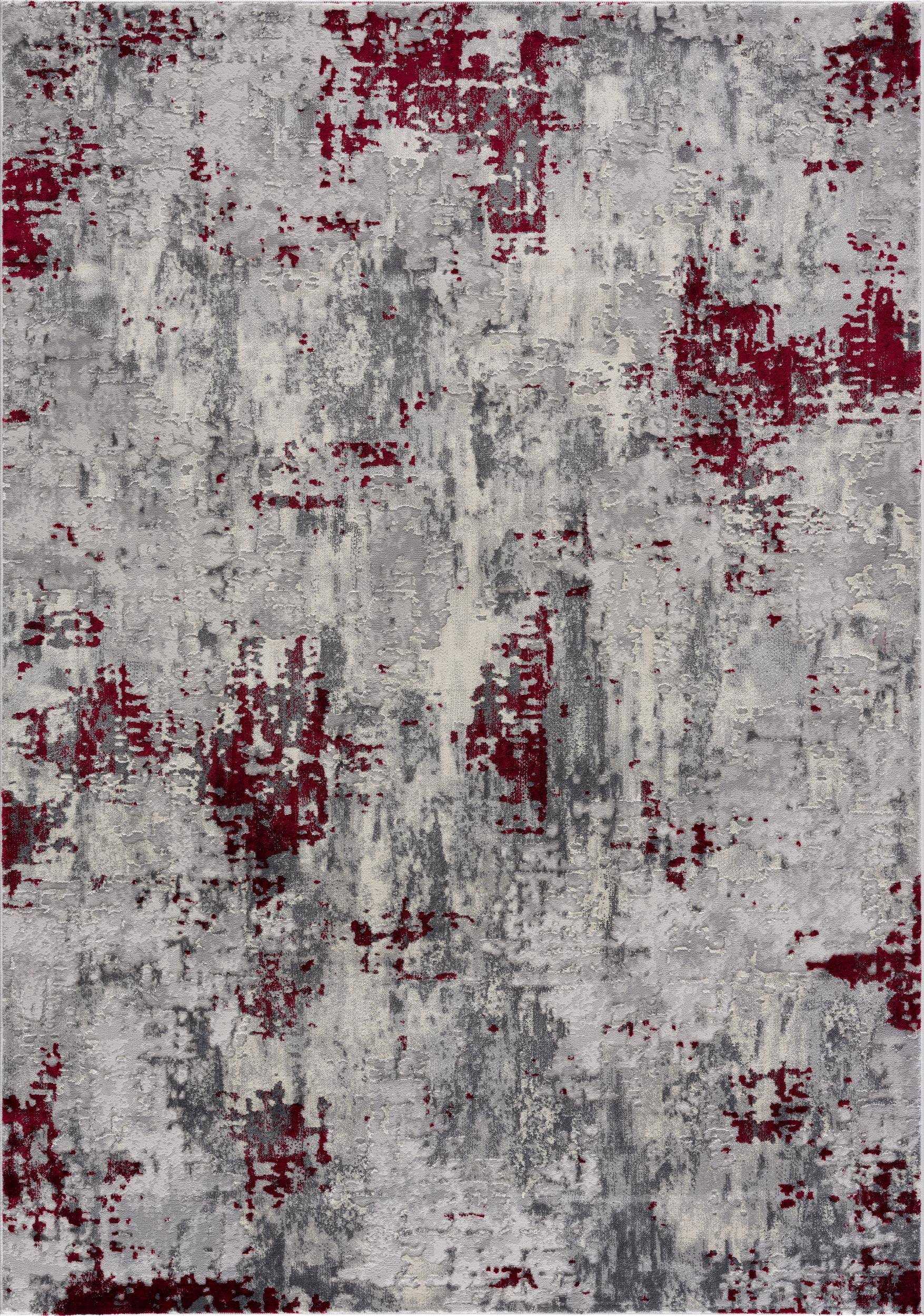 4" X 6" Red Abstract Dhurrie Area Rug