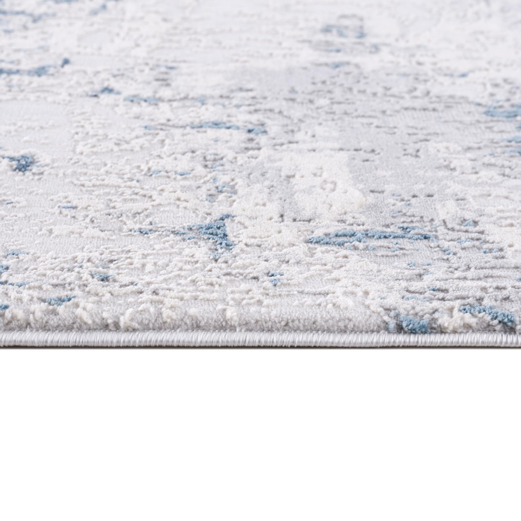 4" X 6" Blue Abstract Dhurrie Area Rug