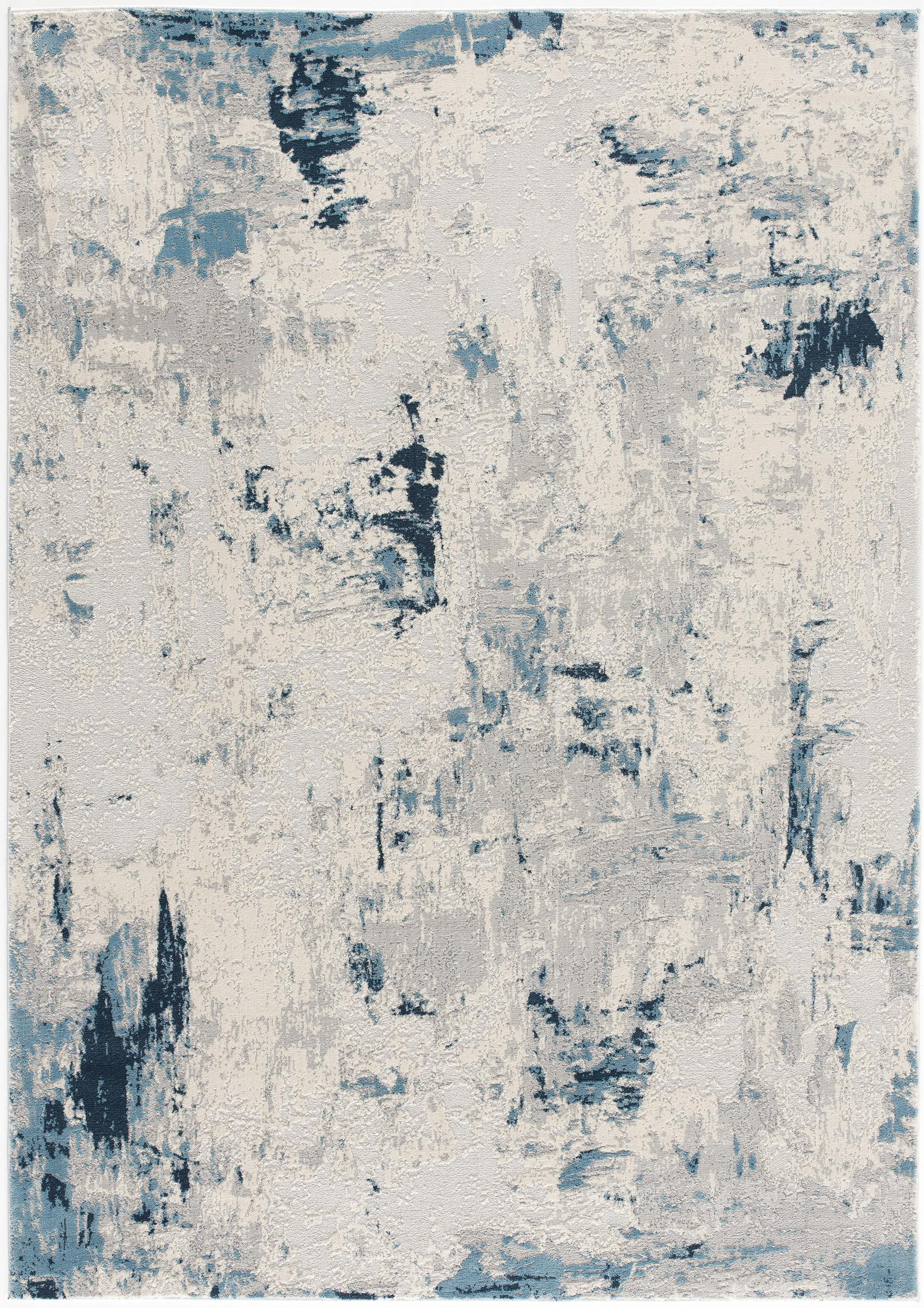 4" X 6" Blue Abstract Dhurrie Area Rug