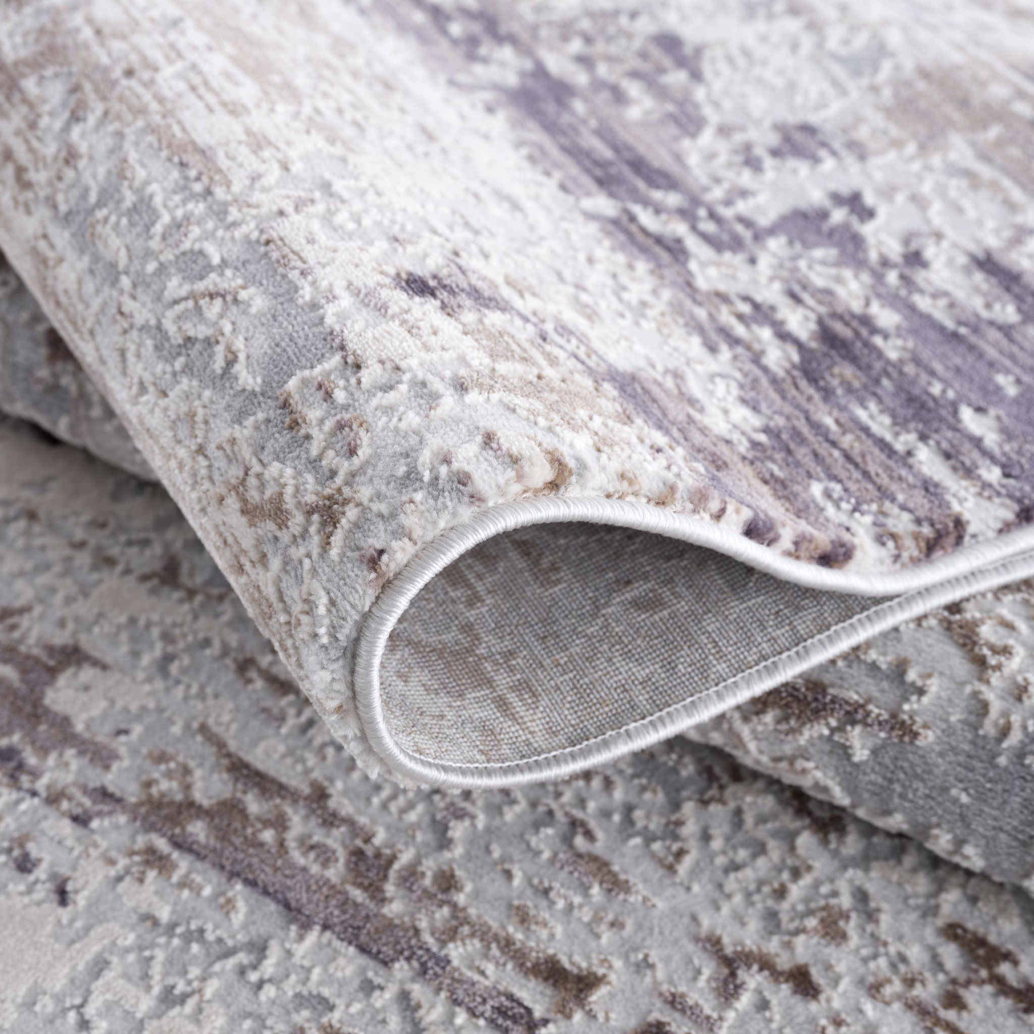 3" X 5" Violet Abstract Dhurrie Area Rug