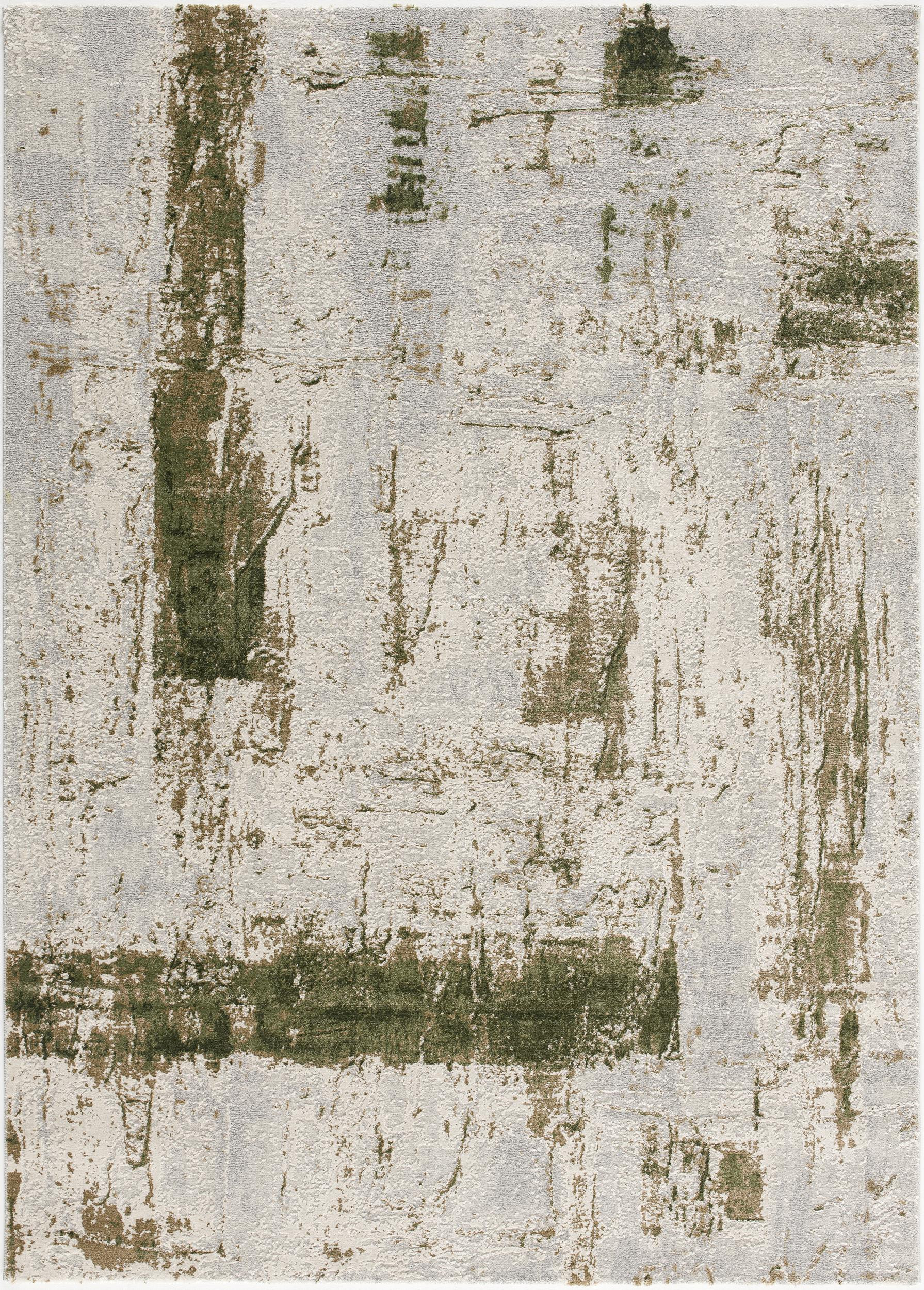 3" X 5" Green Abstract Dhurrie Area Rug