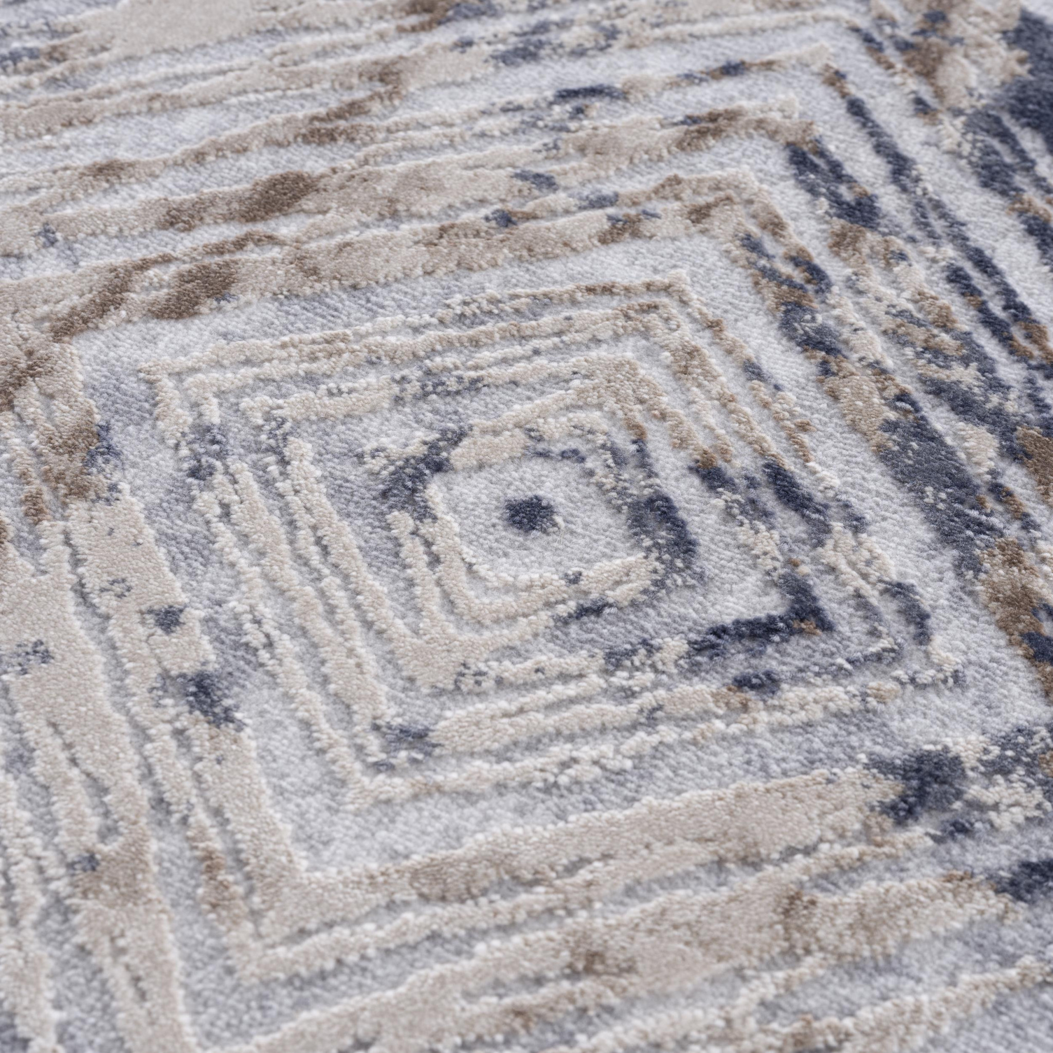 3" X 5" Beige Abstract Printed Area Rug