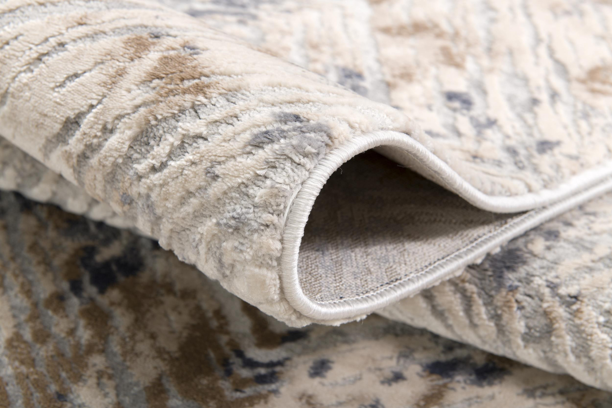 8" X 10" Beige Abstract Printed Area Rug
