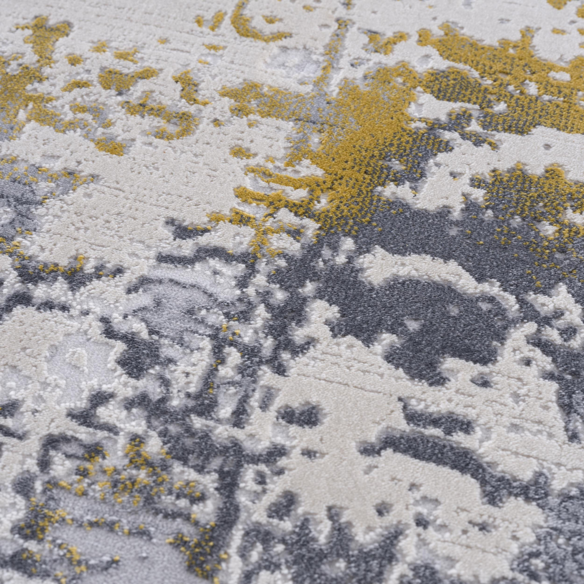 3" X 5" Gold Abstract Dhurrie Area Rug